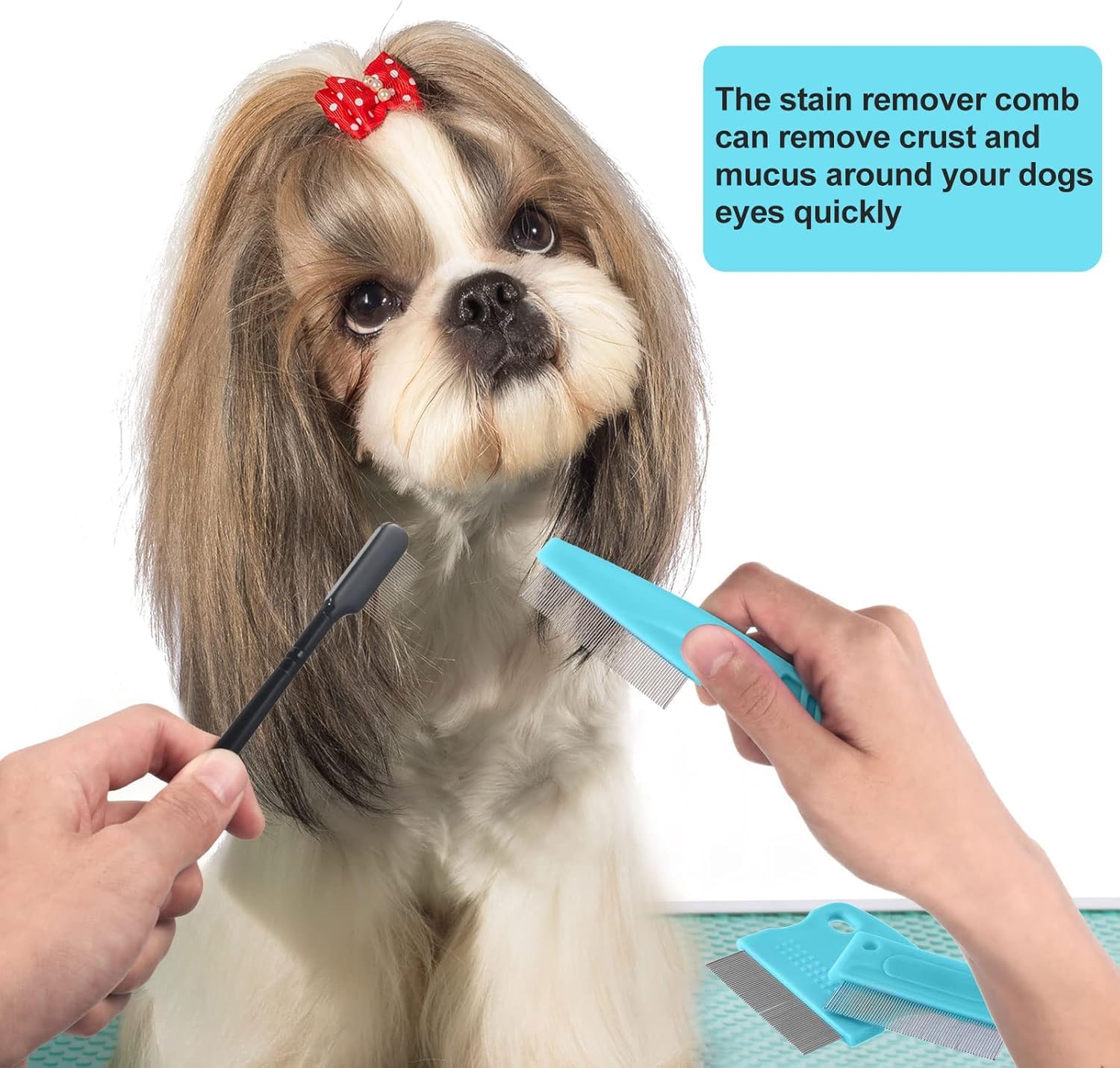 6 in 1 Pet Grooming Kit for Dog and Cat with Shedding Brush Nail Clipper Bath Brush Flea Comb and Complete Grooming Tools Set for Home Pet Hair Care Fur Cleaning and Professional Daily Pet Grooming Use – view 8