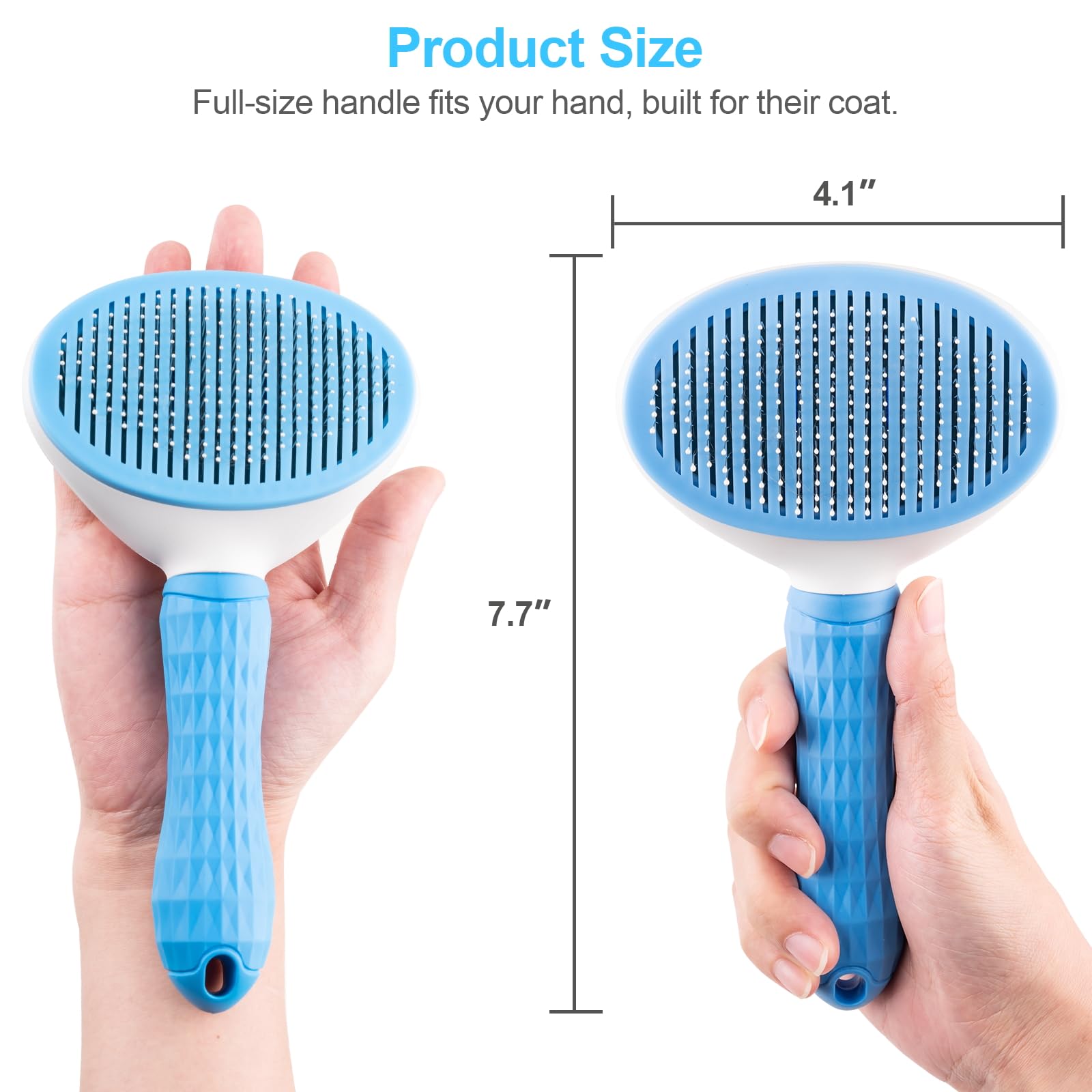 Depets Self Cleaning Slicker Brush, Pet Grooming Shedding Brush for Dogs and Cats - Easy to Remove Loose Undercoat, Pet Massaging Tool Suitable for Pets with Long or Short Hair Color May Vary – view 5