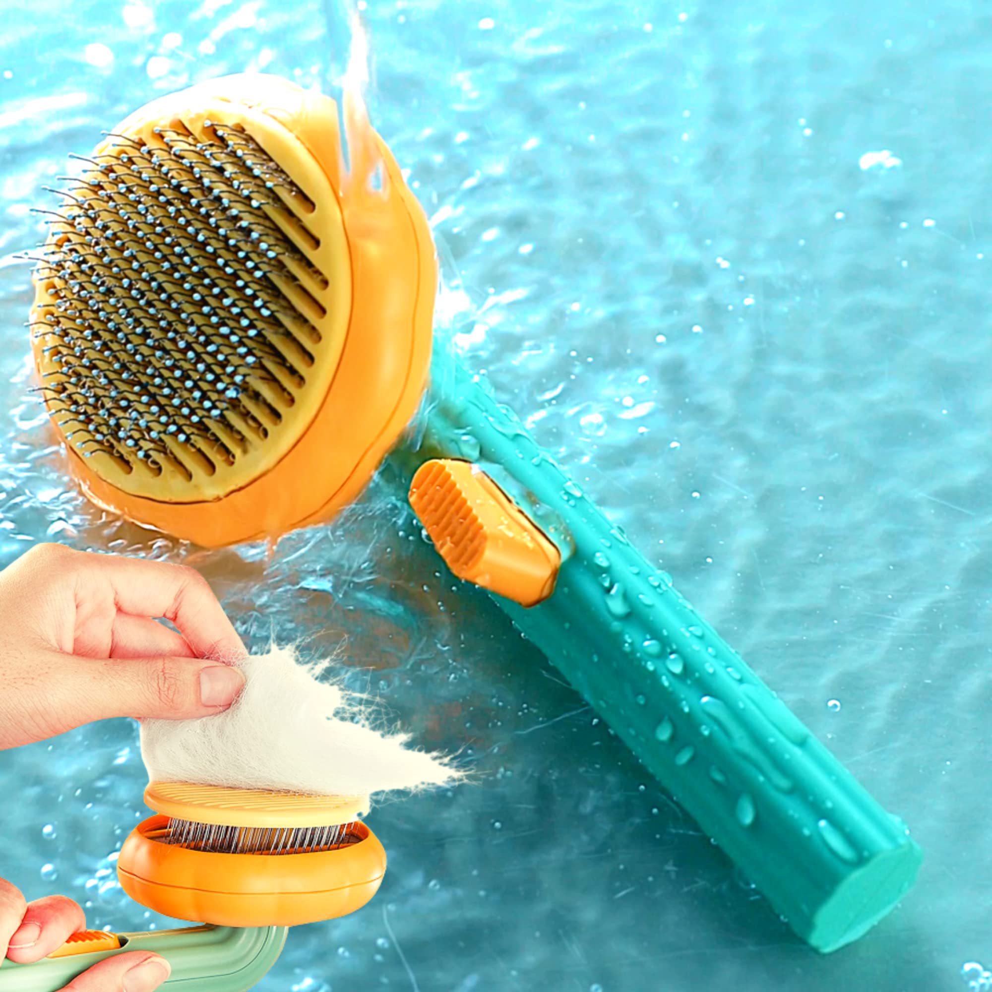 Pumpkin pet grooming comb set for dogs and cats