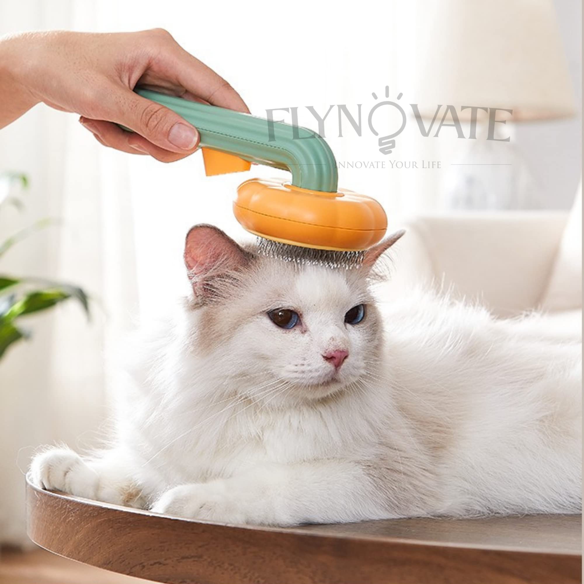 Flynovate Self Cleaning Dog Comb & Cat Comb - Pet Hair Remover Grooming Comb with Switch & PAIN - FREE Slickers – view 9