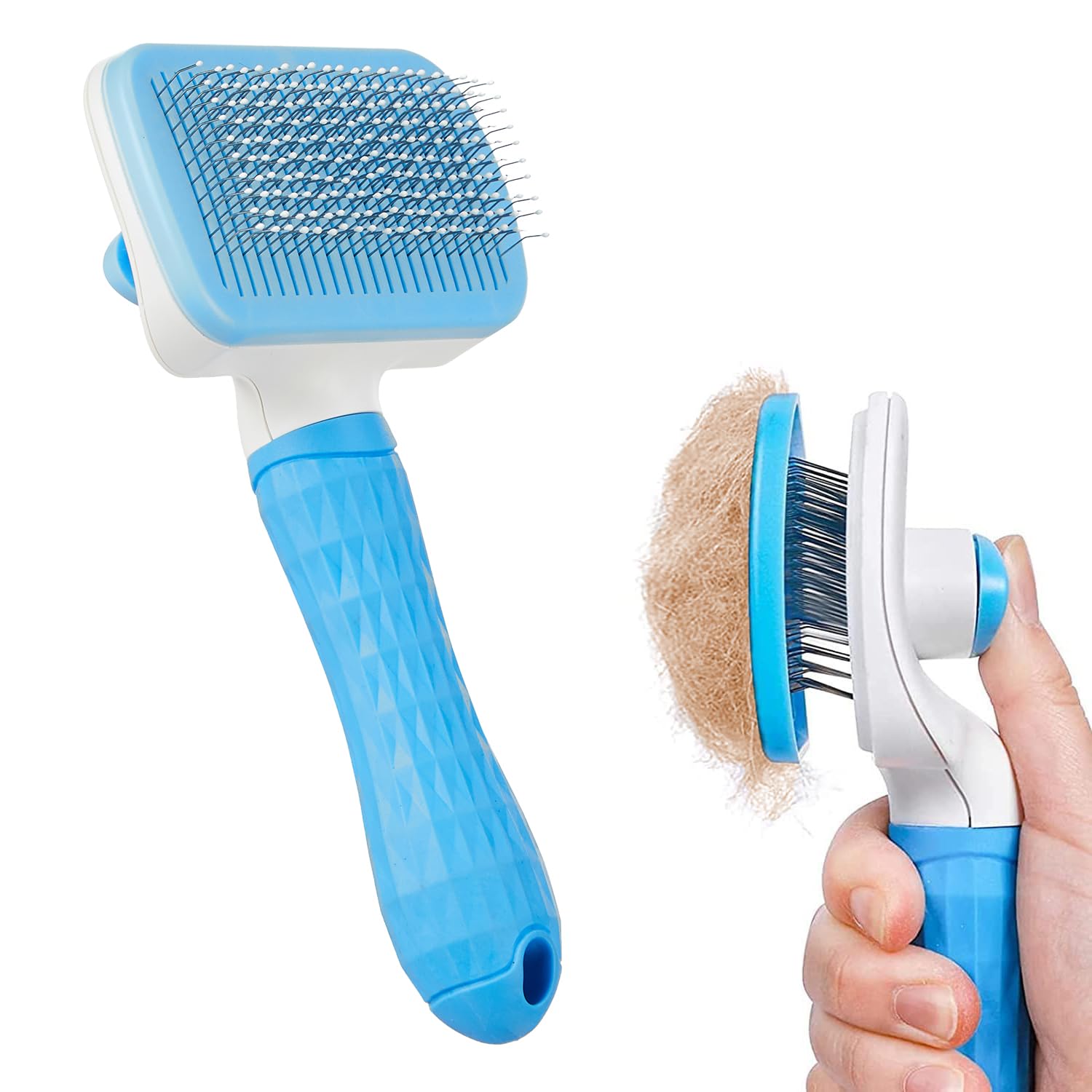 Amazon Basics Self Cleaning Slicker Pet Grooming Brush – view 1