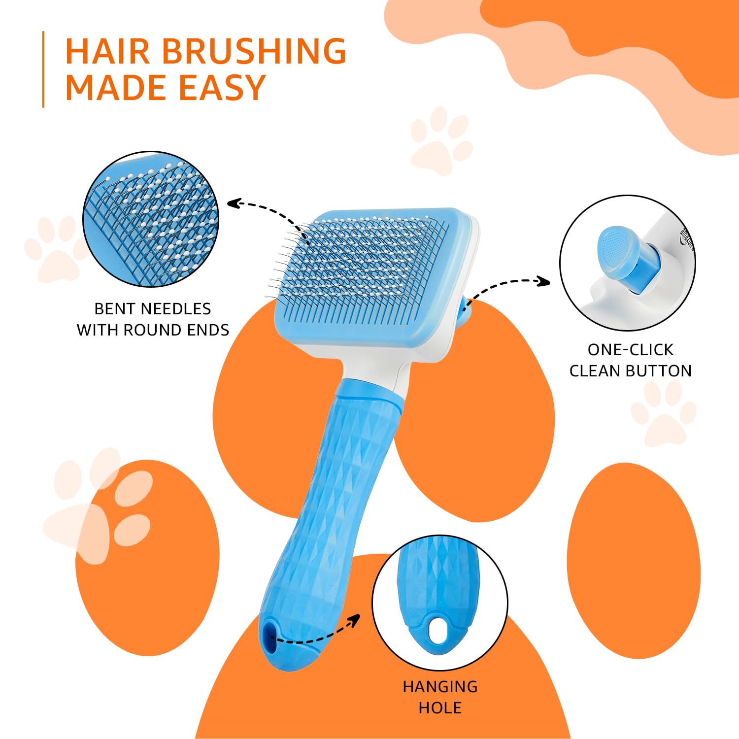 Amazon Basics Self Cleaning Slicker Pet Grooming Brush – view 2