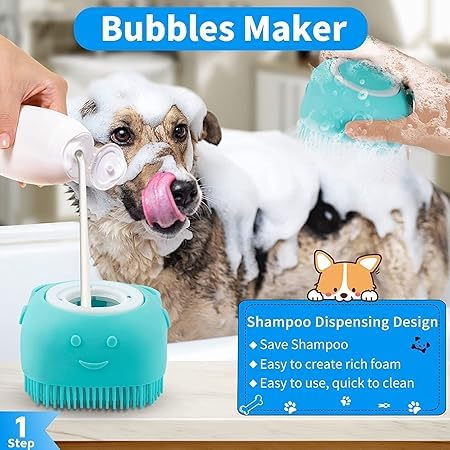 Bekin 4‑in‑1 Pet Grooming Set – Bath Brush Steam Brush 3 in 1 Water Brush Brush + Silicone Bath & Massage Tool + Adjustable Rubber Bath Scrubber + Ergonomic Nail Clippers – for Dogs & Cats – view 3