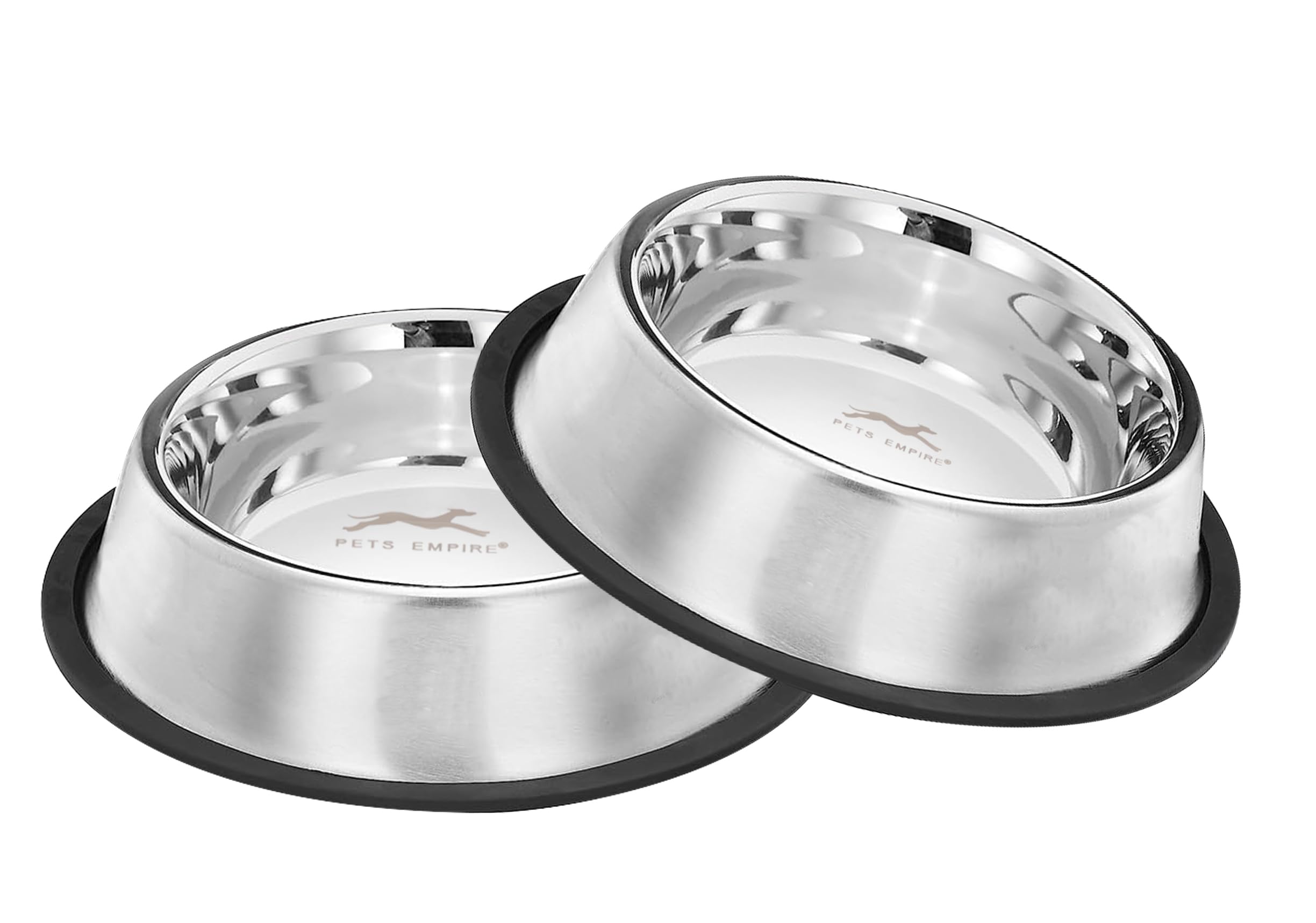 PETS EMPIRE steel dog and cat bowls with rubber base