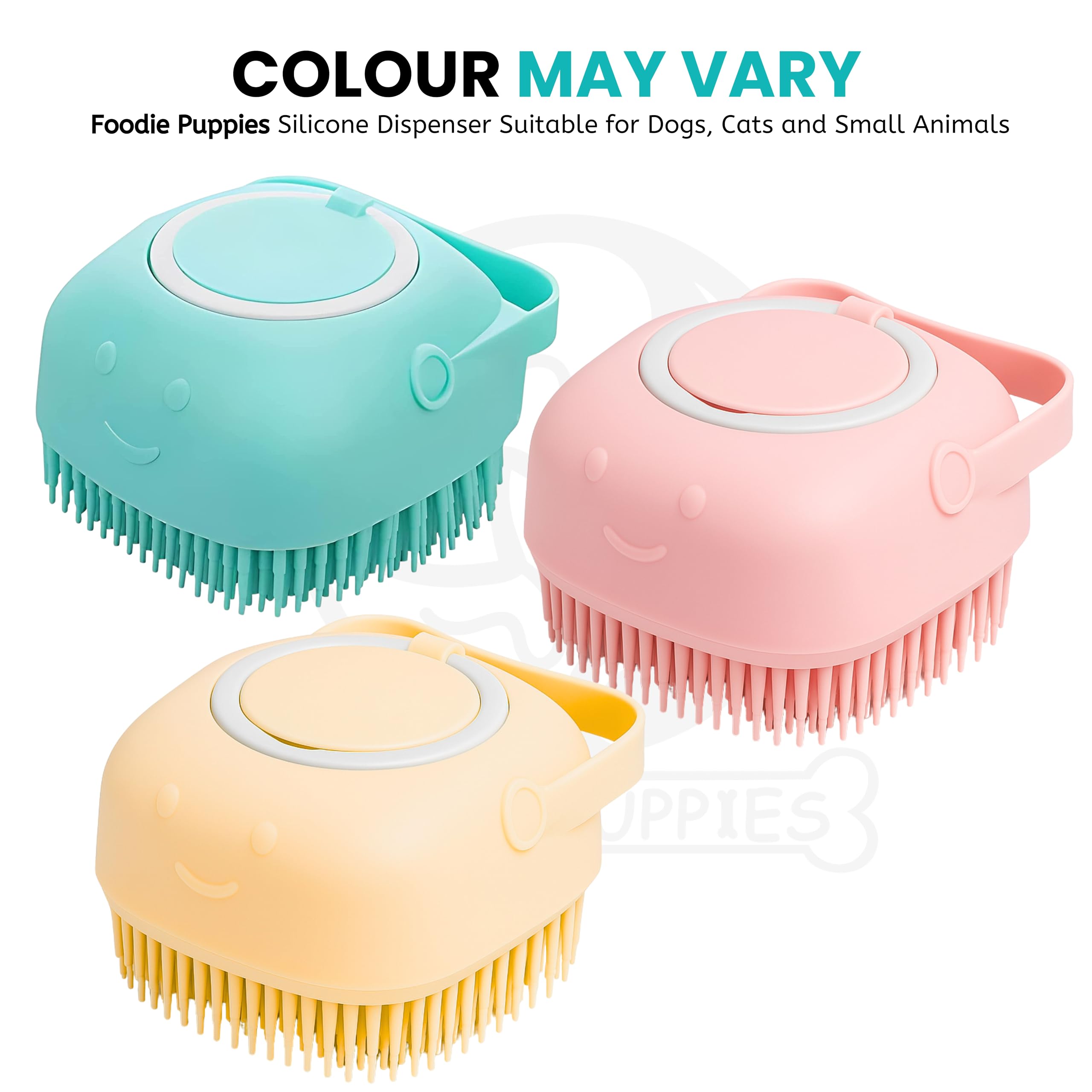 Foodie Puppies Dog Bath Brush Body Scrubber Shampoo Dispenser Tick Remover - (Silicone Dispenser Brush) for Shower Bathing and Shedding Soft Silicone Brushes for Pet Puppy Dogs Cat Rabbit Horse – view 9