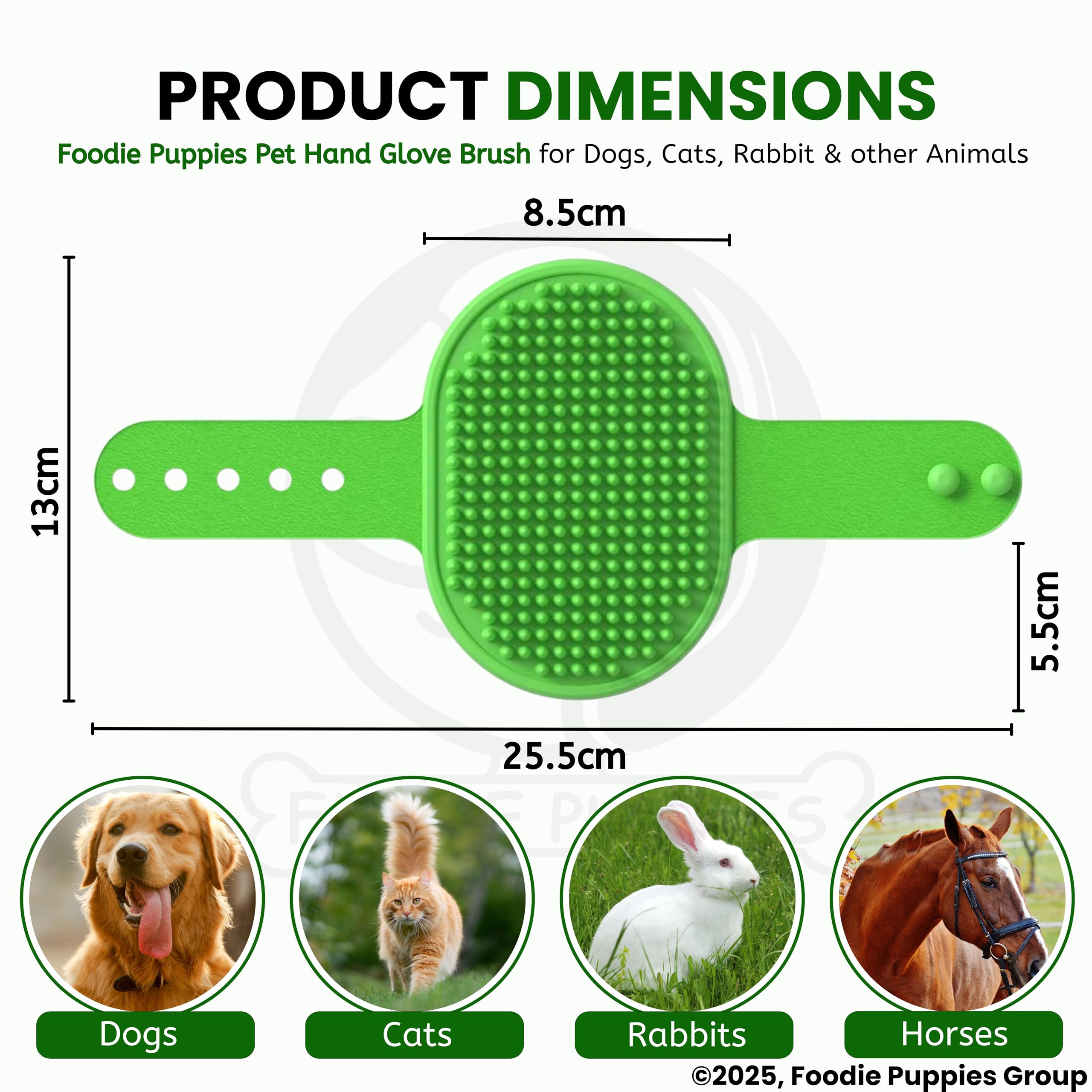 Foodie Puppies Pet Massage Rubber Bath Glove for Dogs, Cats, Rabbit, & Hamster – view 2