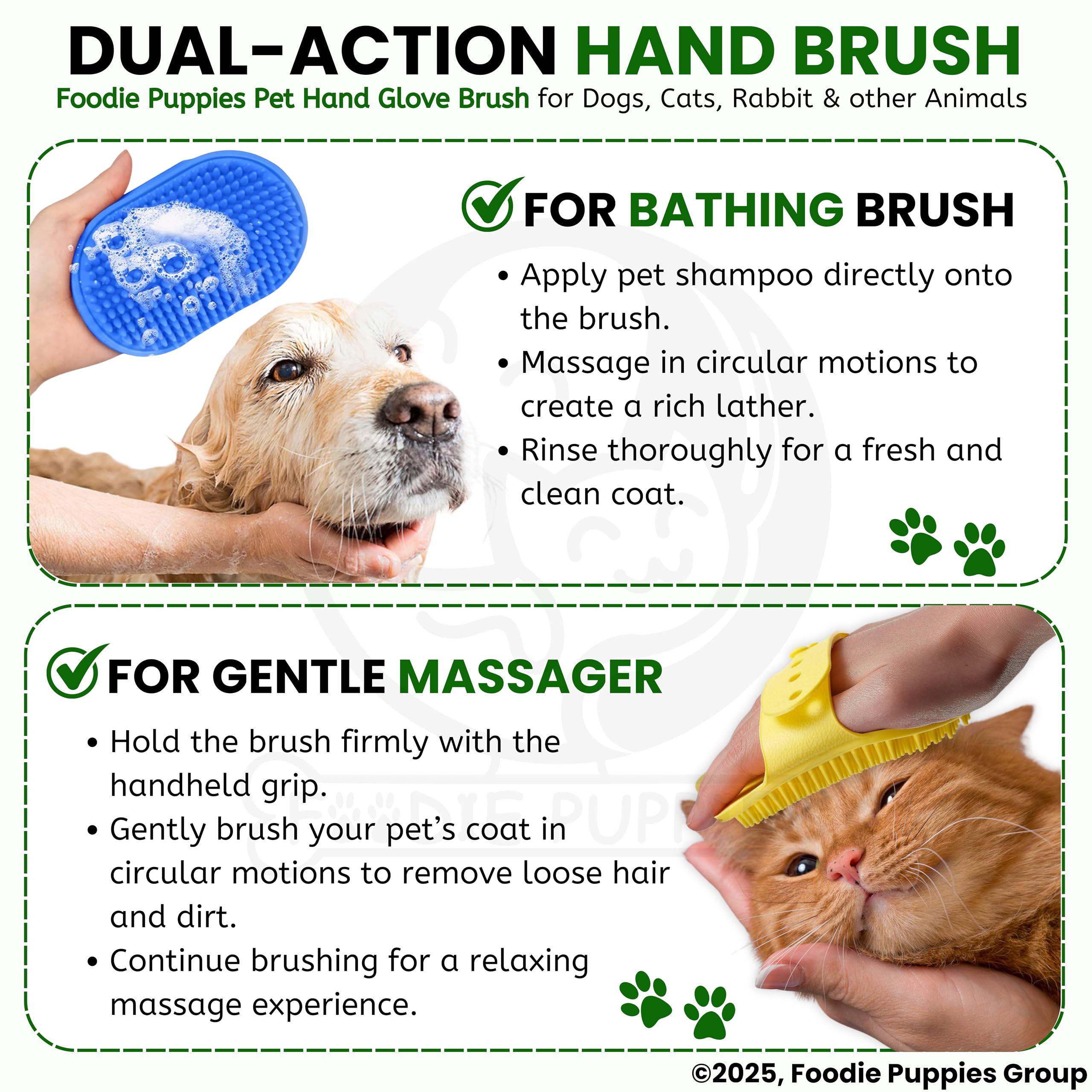 Foodie Puppies Pet Massage Rubber Bath Glove for Dogs, Cats, Rabbit, & Hamster – view 5