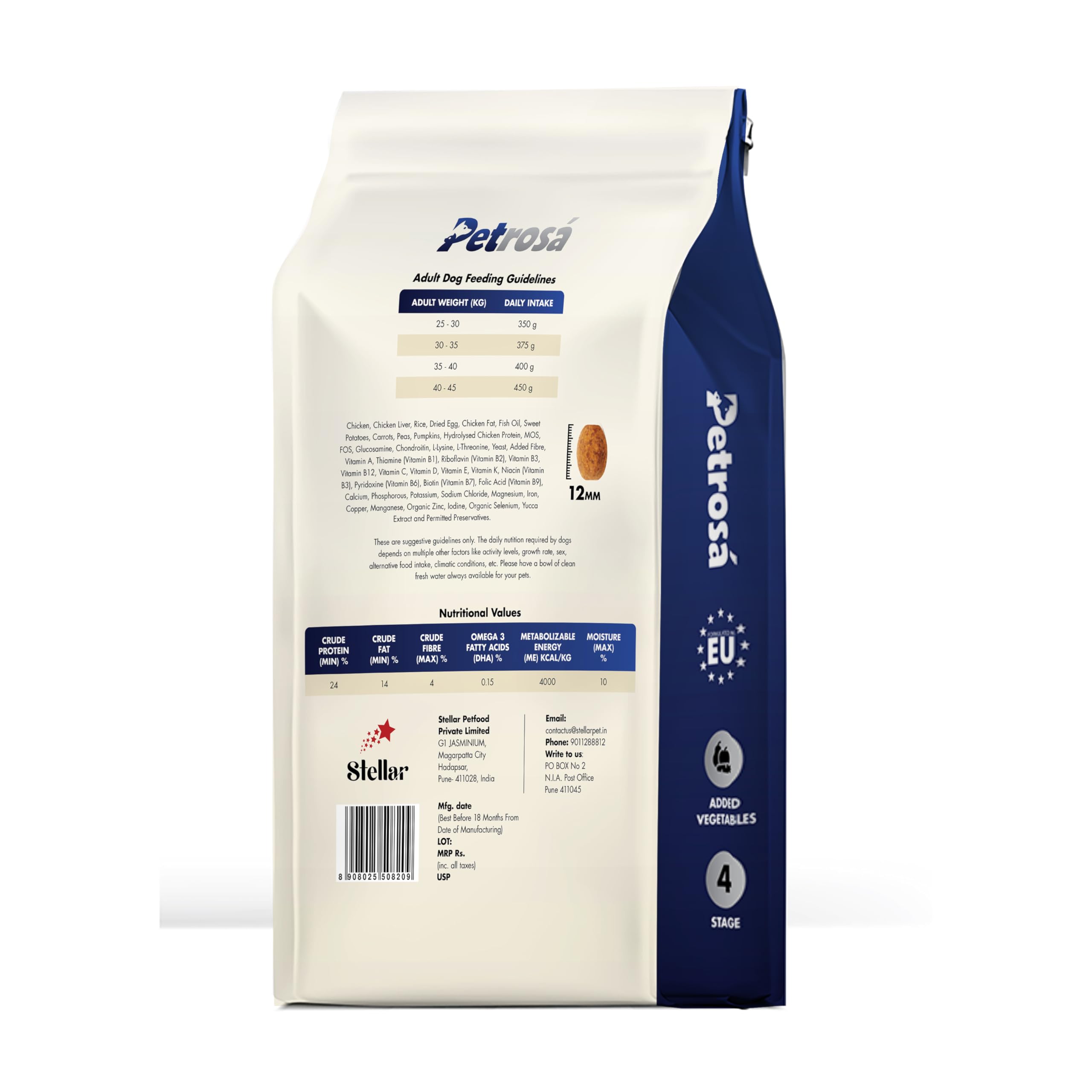 Petrosa Large Breed Adult Dog Food (15 Months & Above), Complete Daily Nutrition with High Protein, DHA & Prebiotics, Supports Joint Health, Digestion & Energy – 1 Kg – view 2