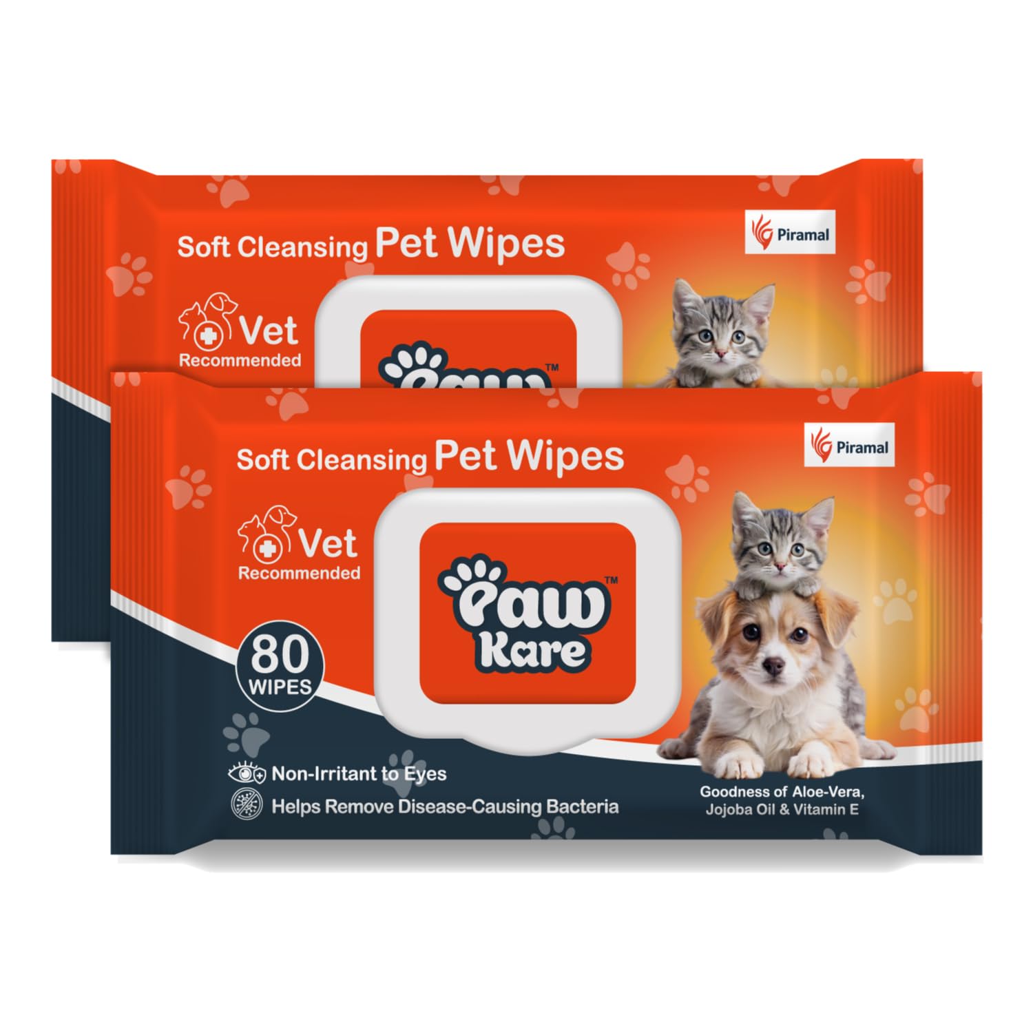 PawKare 160-count grooming wipes pack for dogs and cats
