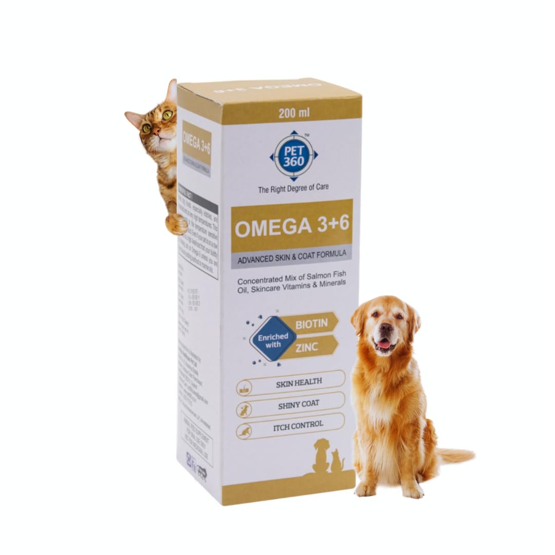 PET360 omega 3+6 salmon oil supplement bottle