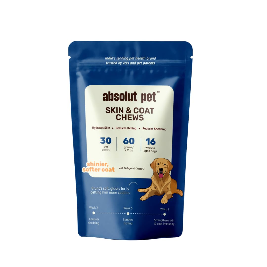 Chicken-flavoured skin and coat chews for dogs by ABSOLUT PET