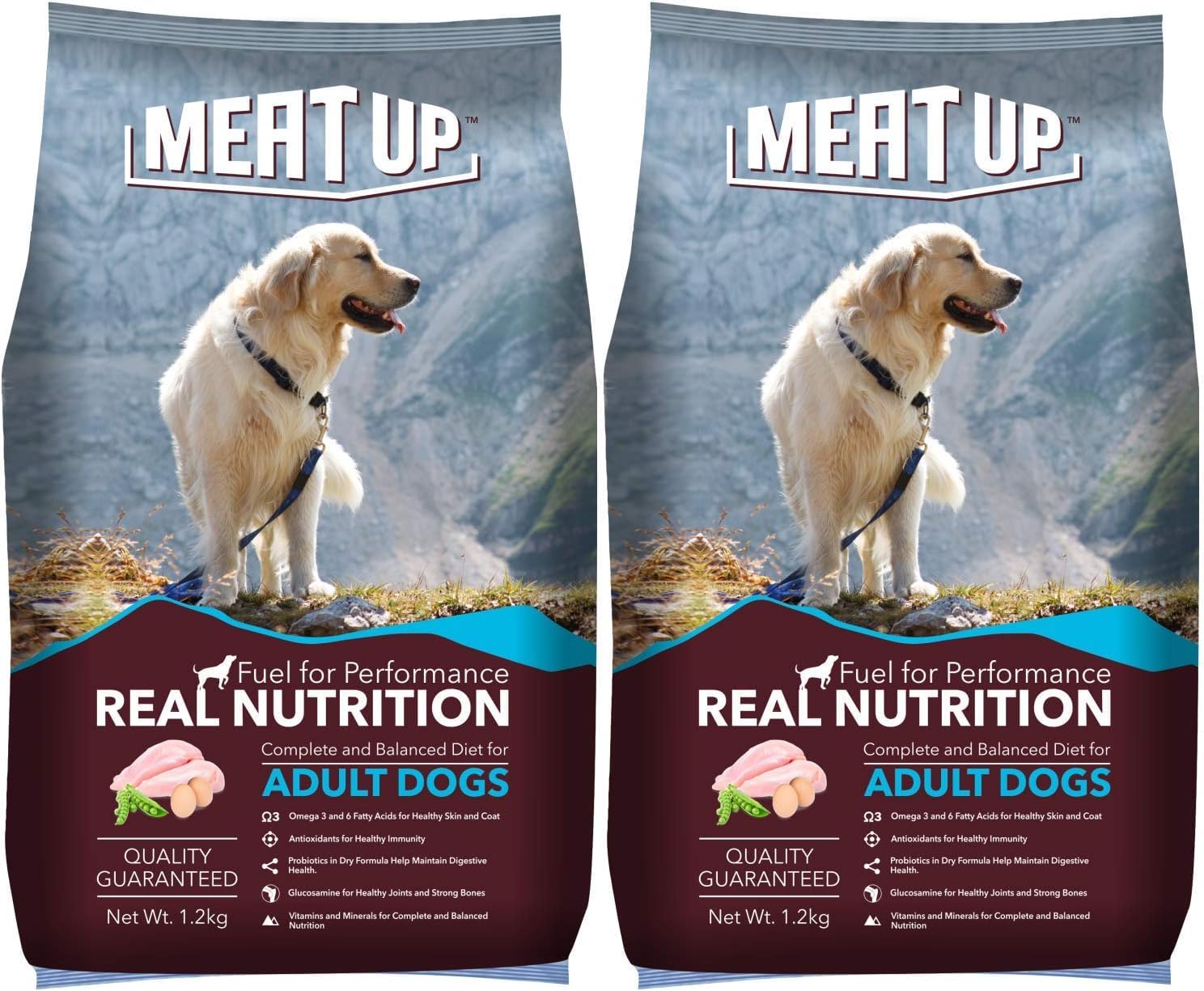 Chicken flavour adult dog kibble twin pack from Meat Up