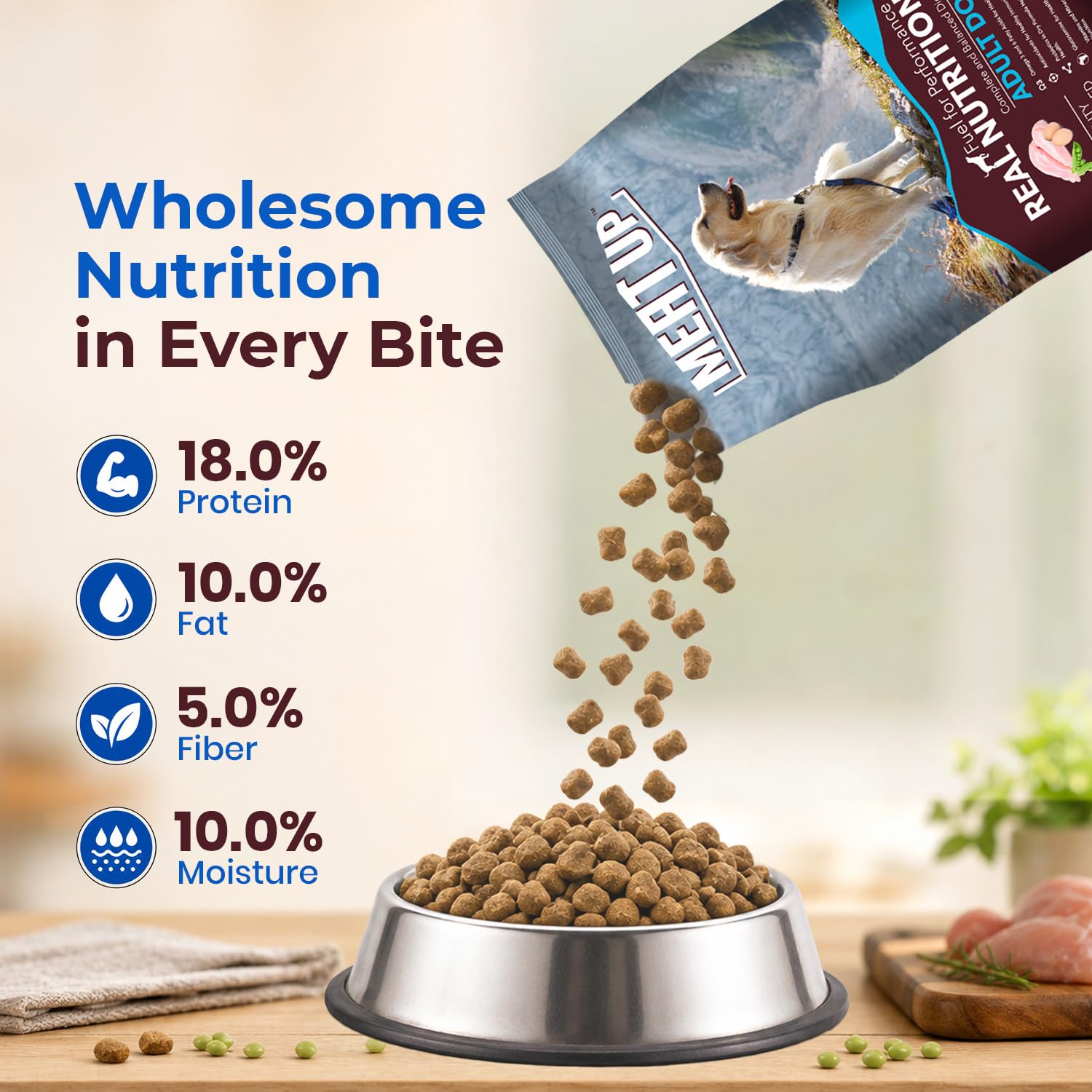 Meat Up Adult Dry Dog Food 2.4kg (1.2kg + 1.2kg) – view 6