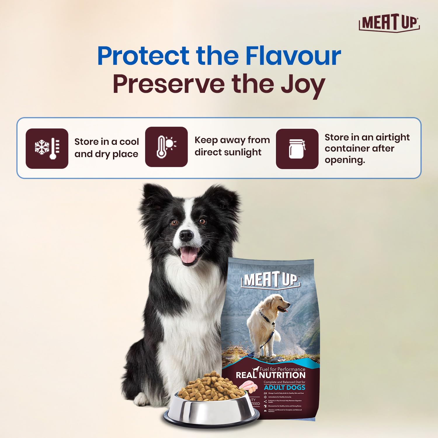 Meat Up Adult Dry Dog Food 2.4kg (1.2kg + 1.2kg) – view 8