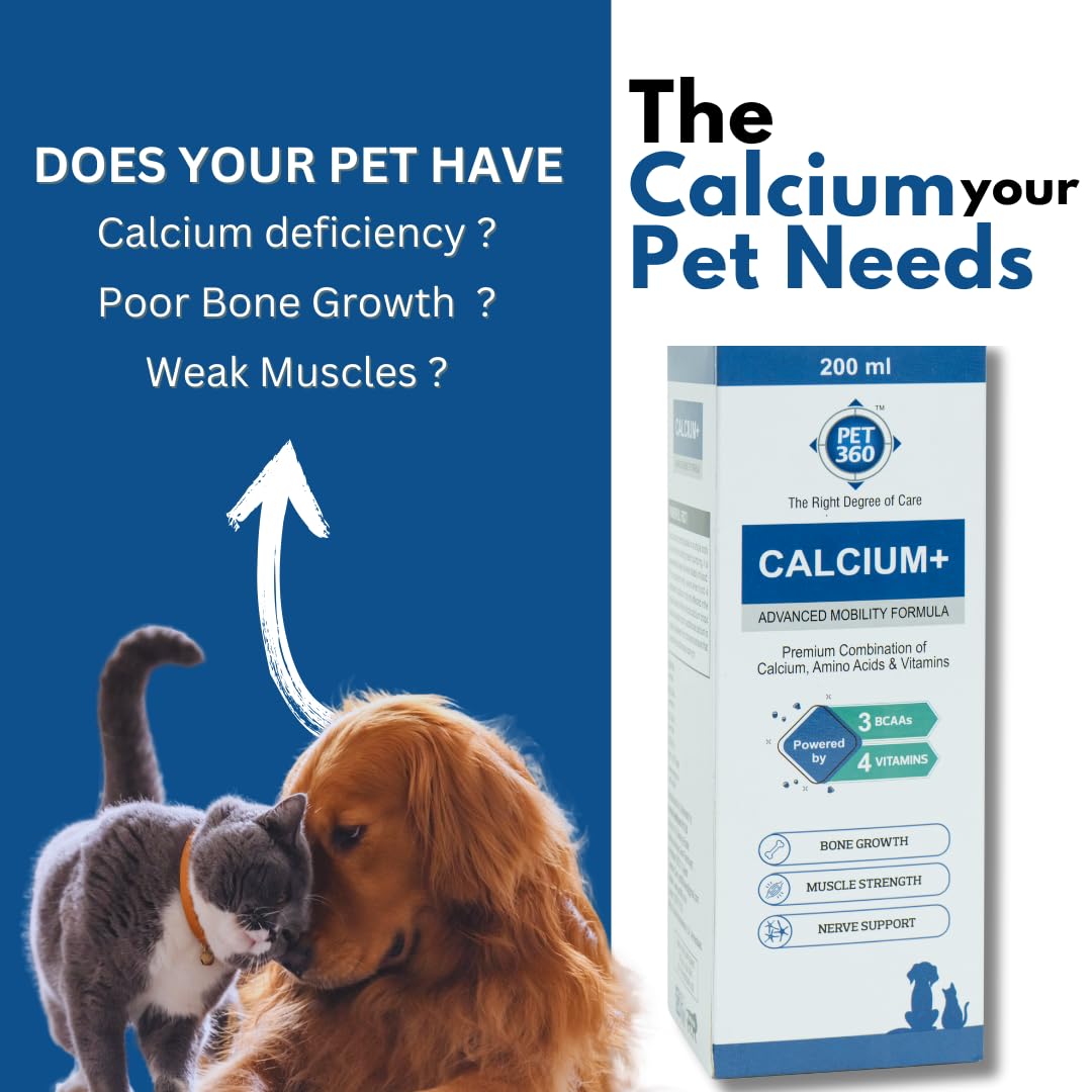 PET360 Calcium+ Advanced Mobility Formula with Calcium, Amino Acids & Vitamins for Dogs & Cats – view 2