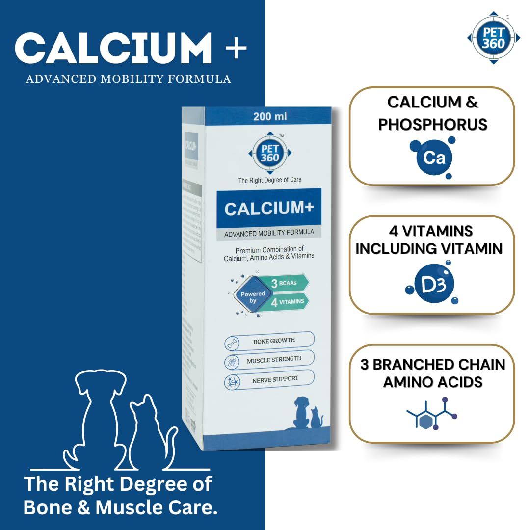 PET360 Calcium+ Advanced Mobility Formula with Calcium, Amino Acids & Vitamins for Dogs & Cats – view 3