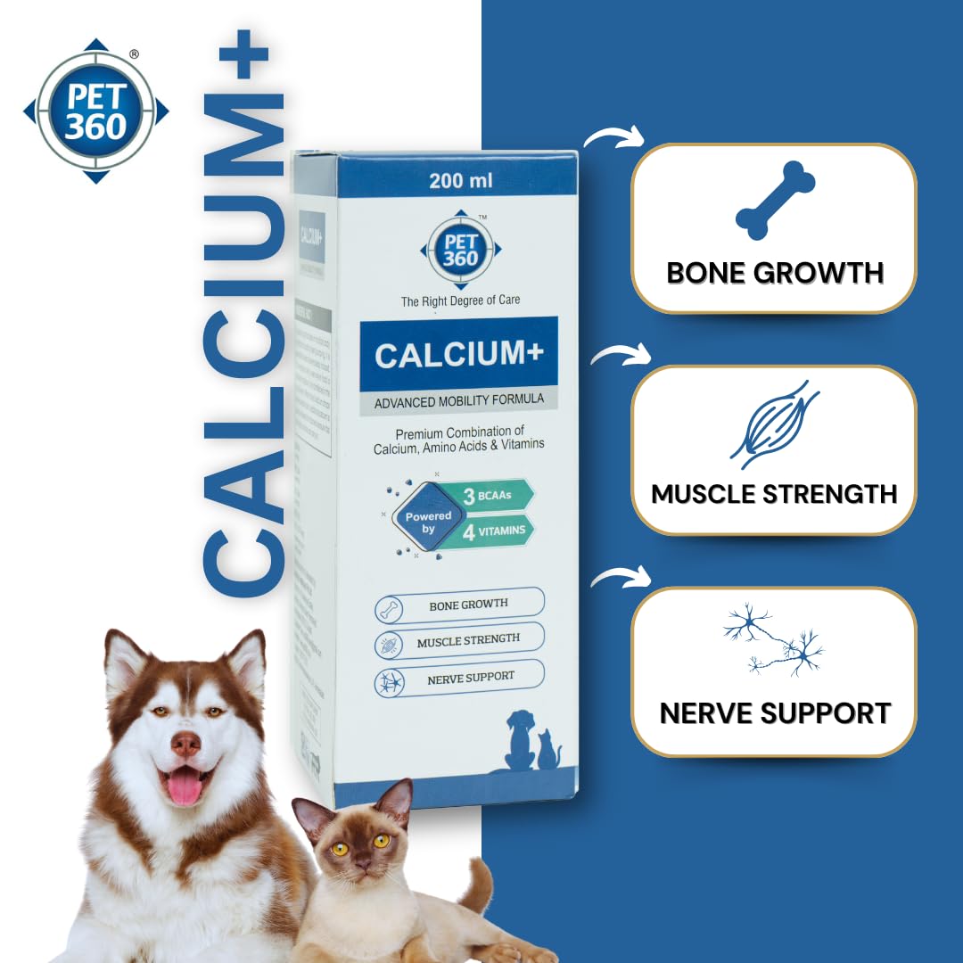 PET360 Calcium+ Advanced Mobility Formula with Calcium, Amino Acids & Vitamins for Dogs & Cats – view 4