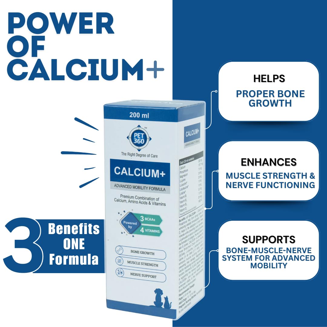 PET360 Calcium+ Advanced Mobility Formula with Calcium, Amino Acids & Vitamins for Dogs & Cats – view 5