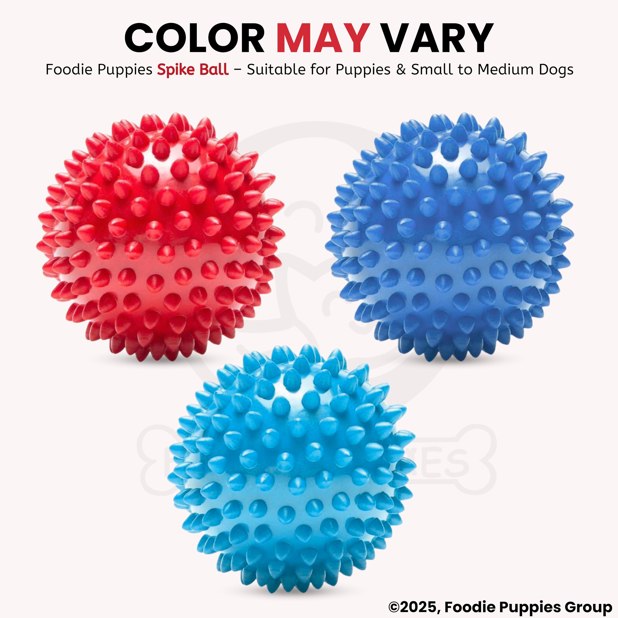 Foodie Puppies Natural Rubber Spike Ball - 2.8inch/ 7cm – view 2