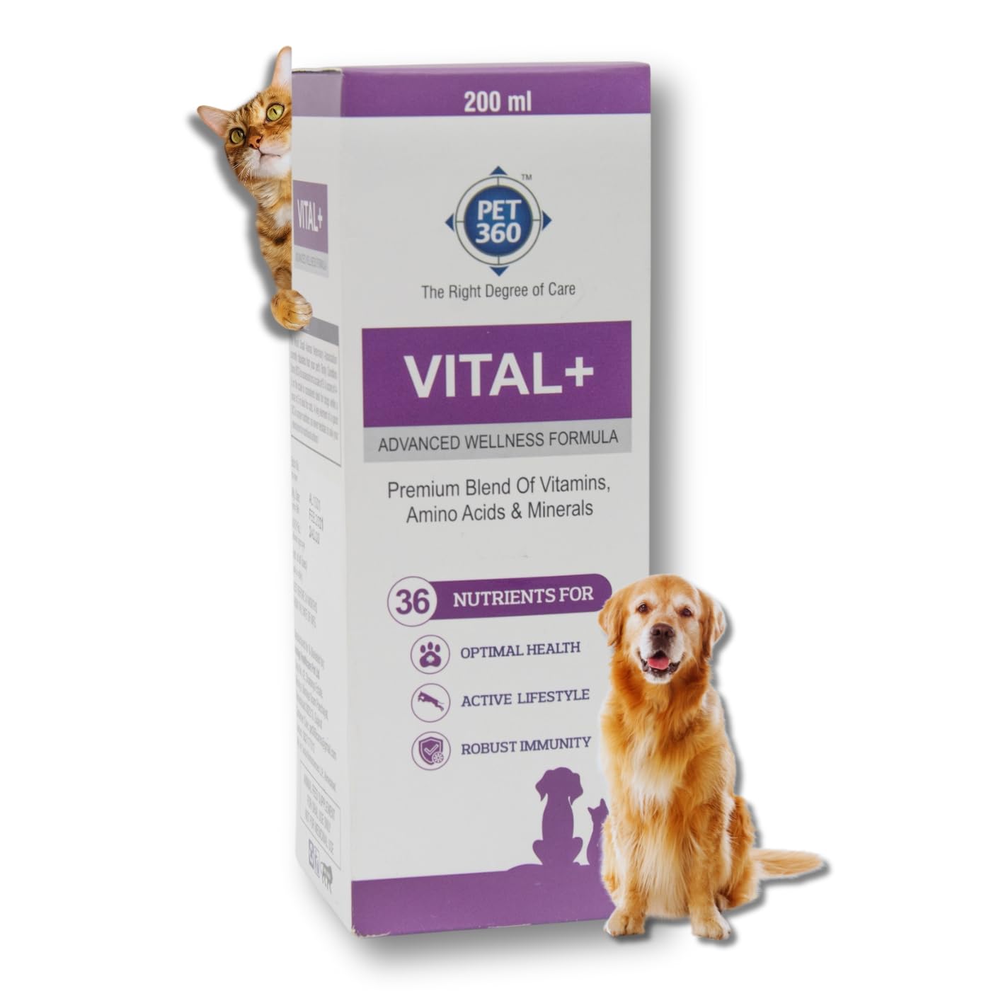 200 ml PET360 Vital+ liquid multivitamin syrup for dogs and cats