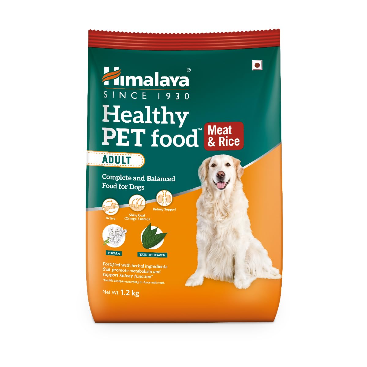 Himalaya dry kibble for adult dogs meat and rice bag