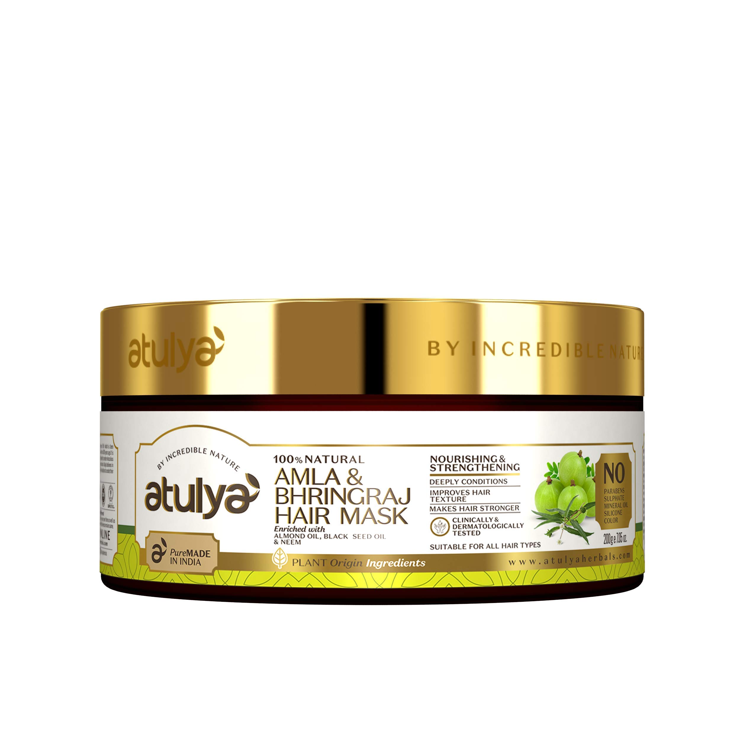 Herbal amla bhringraj hair mask jar for dry hair care