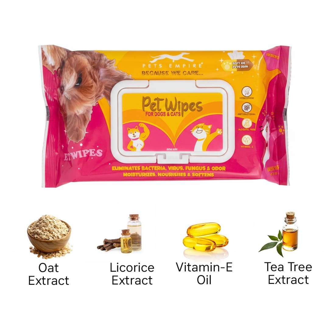 PETS EMPIRE Pet Wet Wipes, 160 Count Anti-Bacterial Cat & Dog Wipe, Soft Pet Moist Tissue Towelettes, Grooming Daily Care Wet Wipes for Dogs, Pups, Cats - Pack of 2 (15X20 cm) – view 2