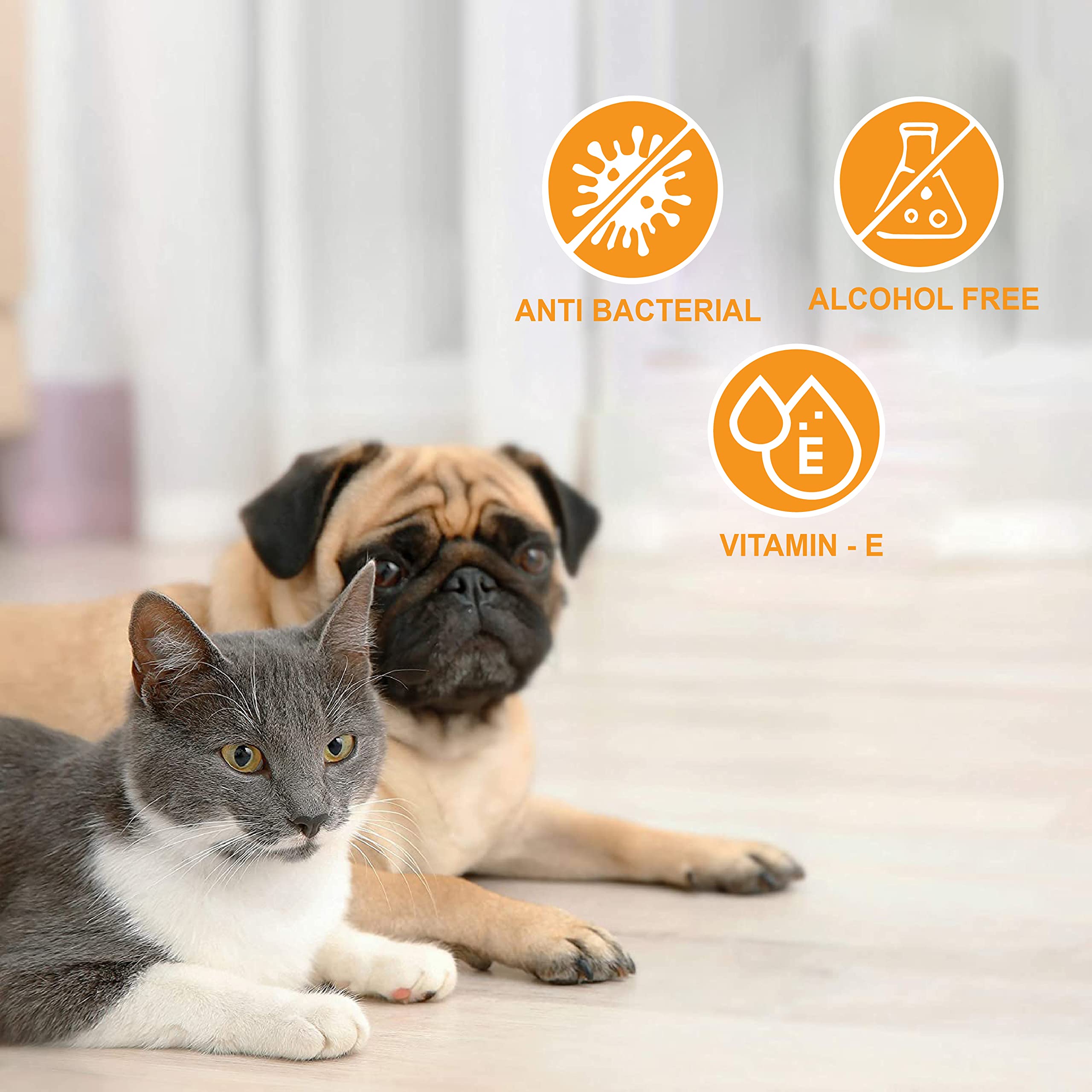 PETS EMPIRE Pet Wet Wipes, 160 Count Anti-Bacterial Cat & Dog Wipe, Soft Pet Moist Tissue Towelettes, Grooming Daily Care Wet Wipes for Dogs, Pups, Cats - Pack of 2 (15X20 cm) – view 5