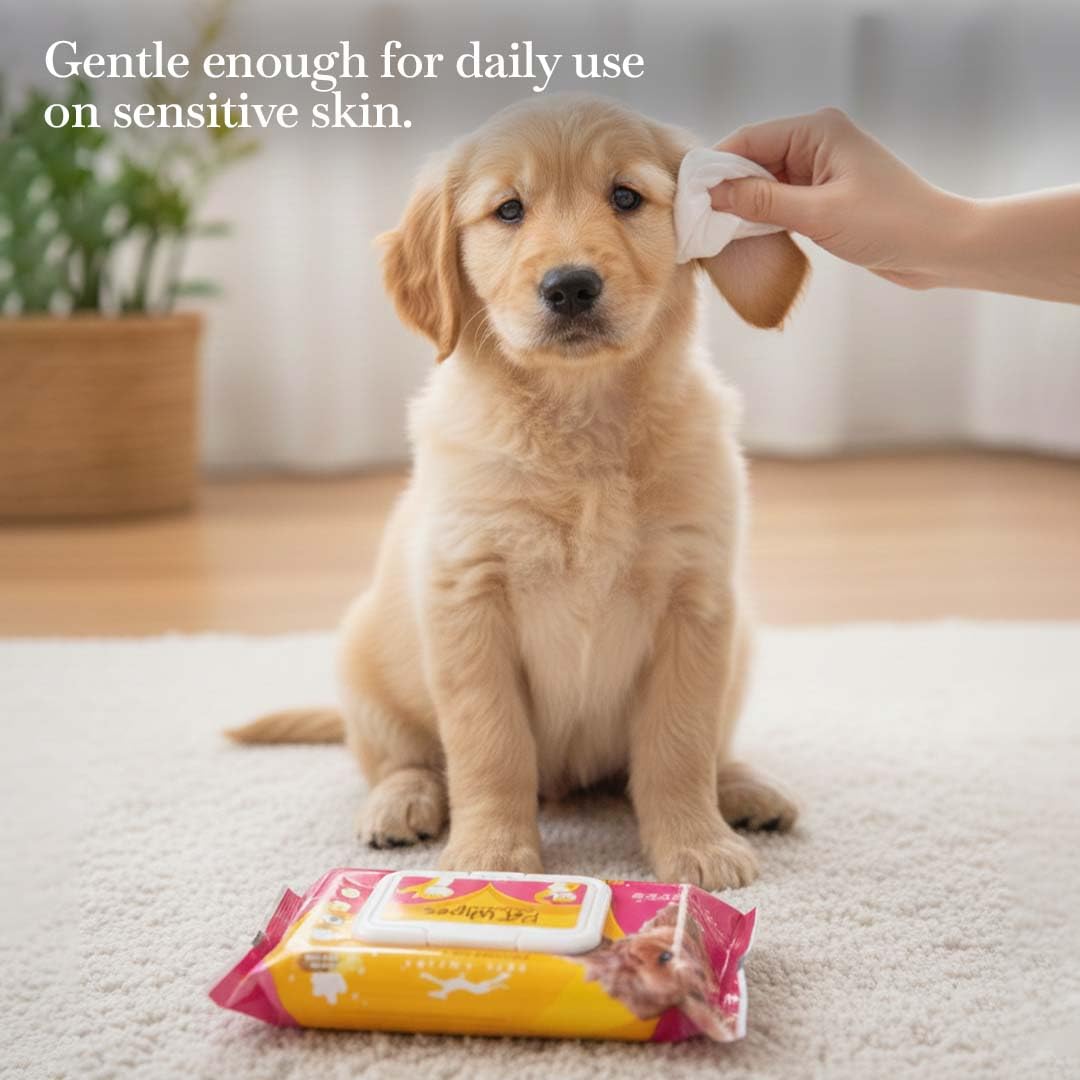 PETS EMPIRE Pet Wet Wipes, 160 Count Anti-Bacterial Cat & Dog Wipe, Soft Pet Moist Tissue Towelettes, Grooming Daily Care Wet Wipes for Dogs, Pups, Cats - Pack of 2 (15X20 cm) – view 7