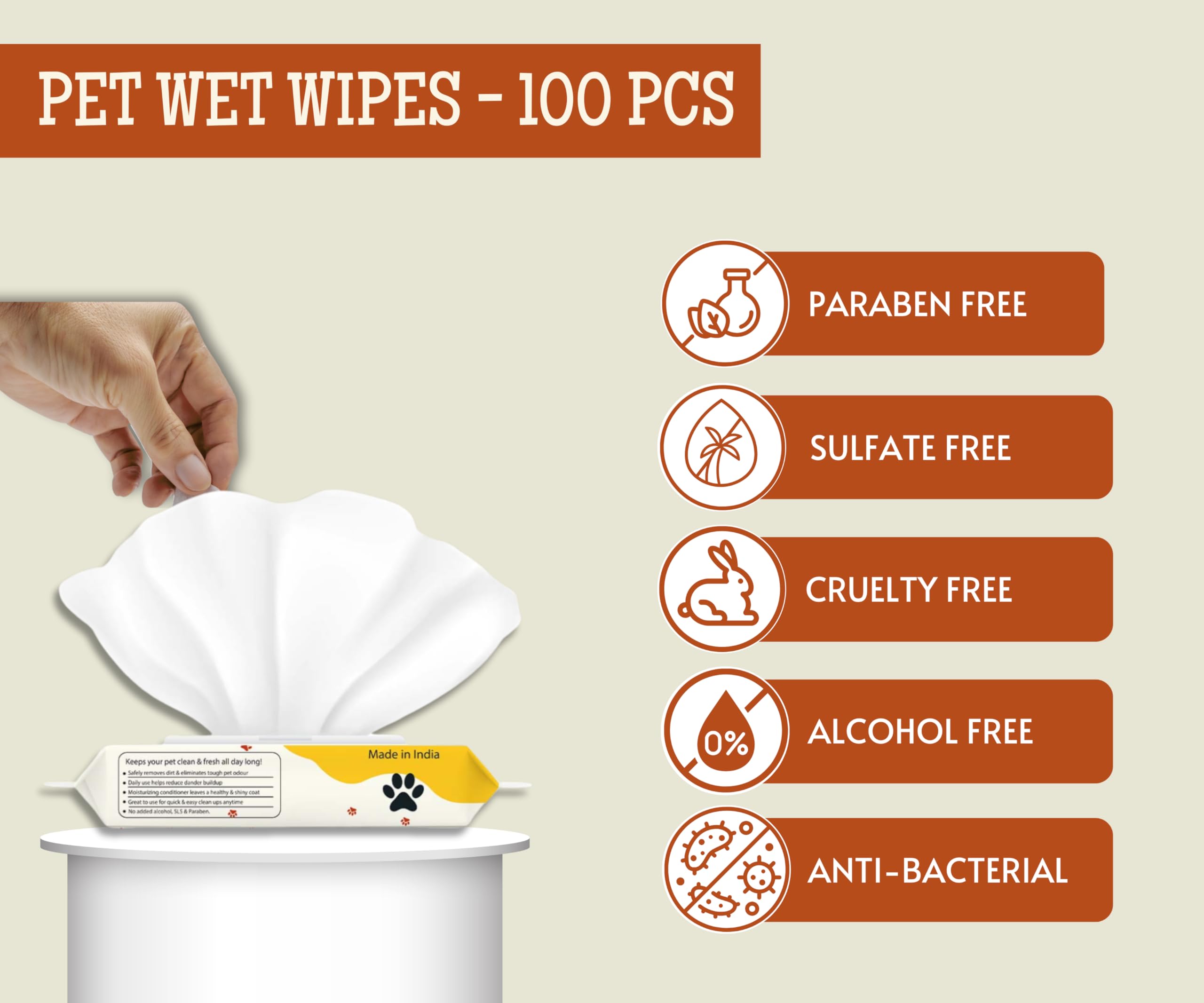 Foodie Puppies Anti-Bacterial 200 Pulls Pet Wet Wipes (Fresh Apple) - 100 Wipes (Pack of 2) – view 6