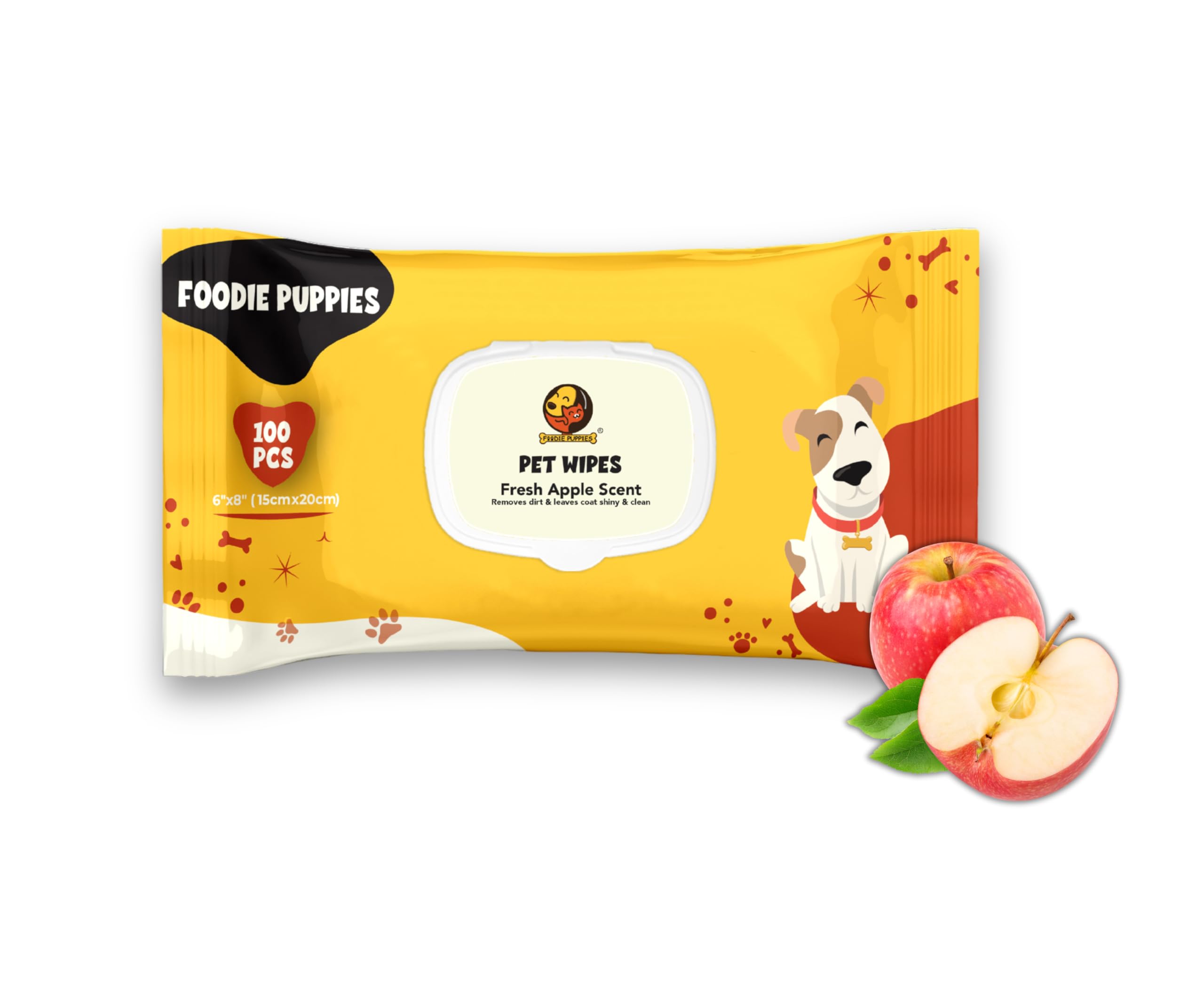 Foodie Puppies Anti-Bacterial 200 Pulls Pet Wet Wipes (Fresh Apple) - 100 Wipes (Pack of 2) – view 8