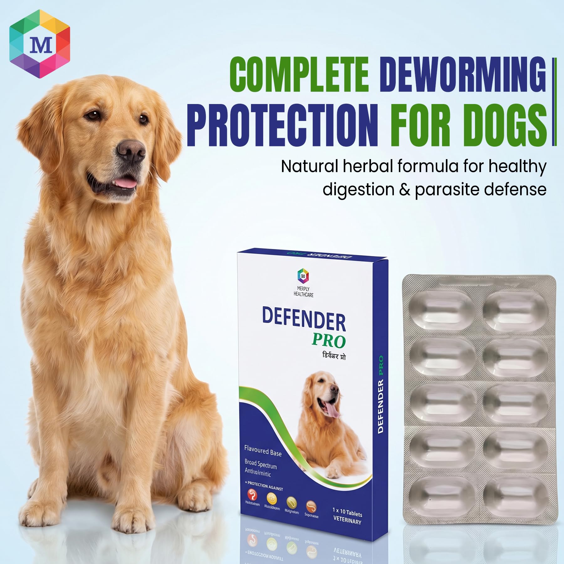 Medfly Healthcare Defender Pro Deworming Tablet for Dogs of All Life Stages (Pack of 1) – view 2