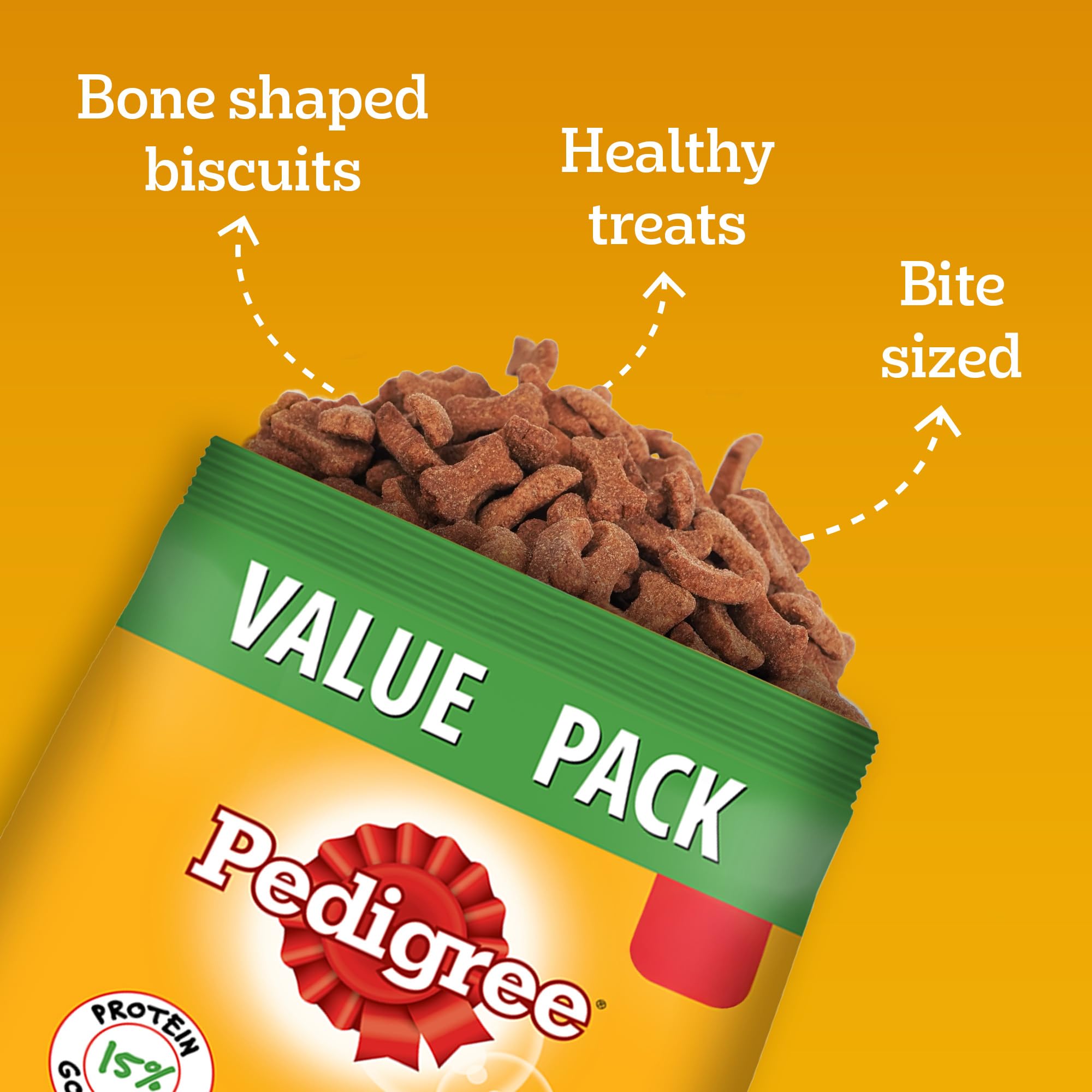 Pedigree Biscrok Biscuits (Above 4 Months) Dog Treats, Chicken with Milk Flavour, 500 g, Source of Calcium, Goodness of 15% Protein – view 5