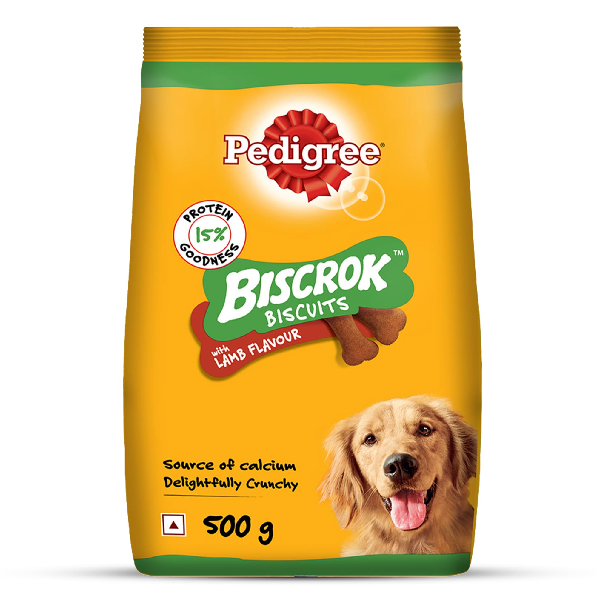 Pedigree Biscrok crunchy lamb dog biscuits in 500 g bag