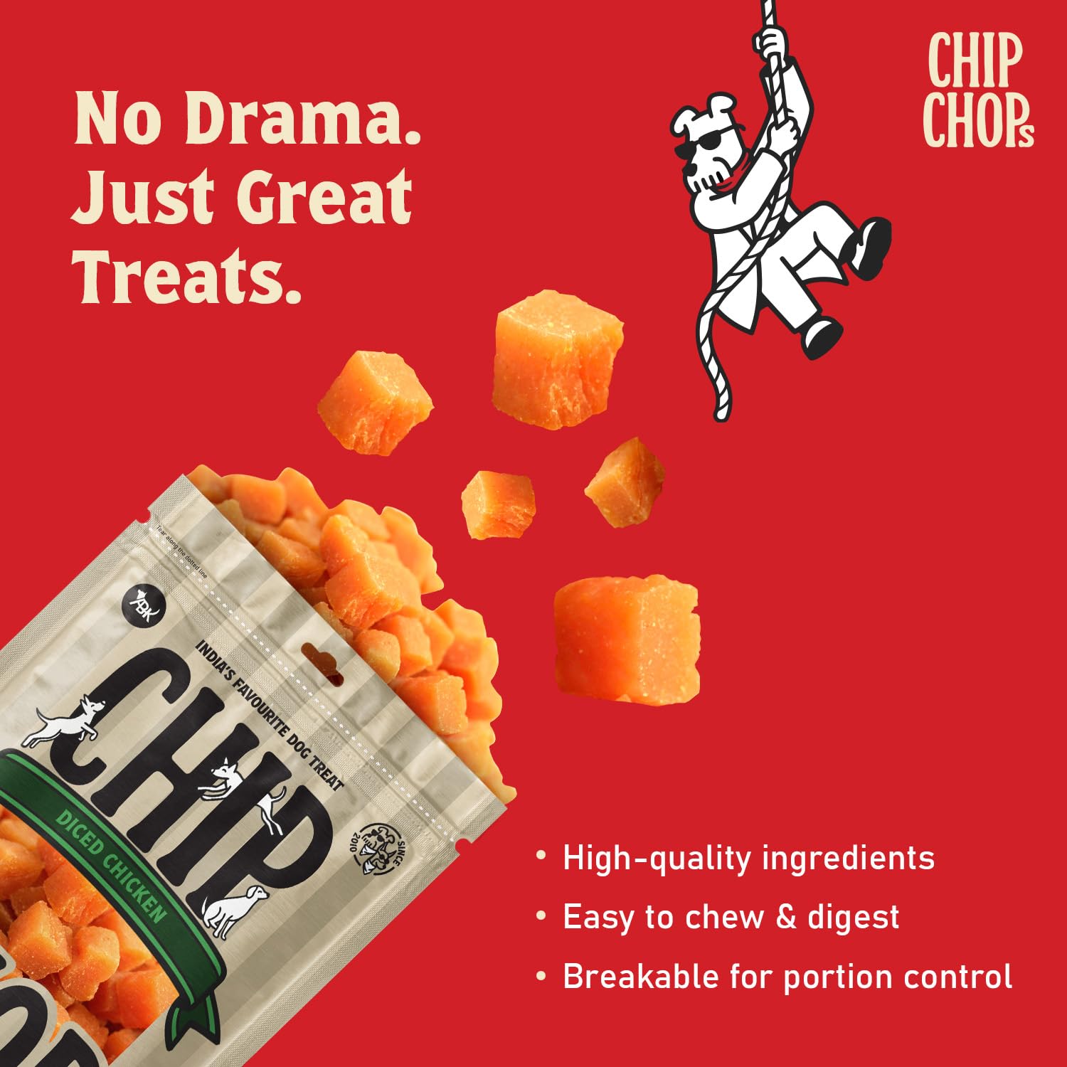 Chip Chops Diced Chicken Dog Treats, 70 gm (Pack of 20) – view 2