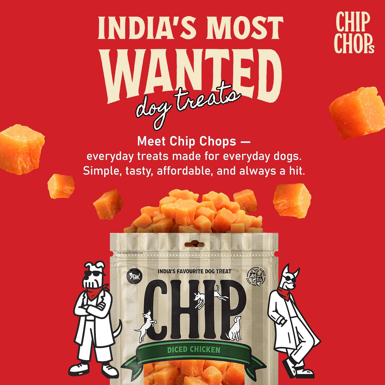 Chip Chops Diced Chicken Dog Treats, 70 gm (Pack of 20) – view 6