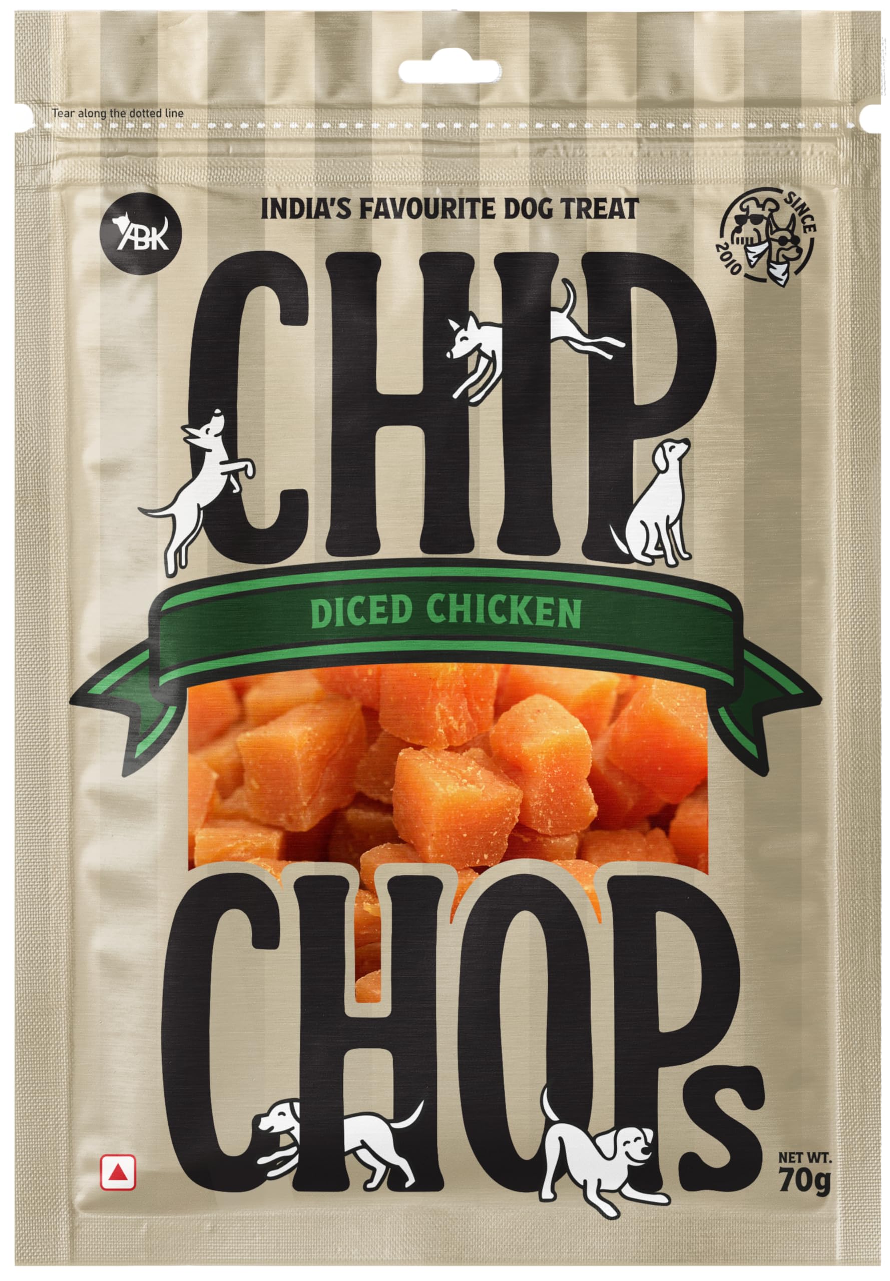 Chip Chops Diced Chicken Dog Treats High Protein Low Fat Healthy Dog Snacks Easily Digestible Nutritious Chicken Treats for All Breeds and Ages Training Reward Dog Food Supplement 70g Pack