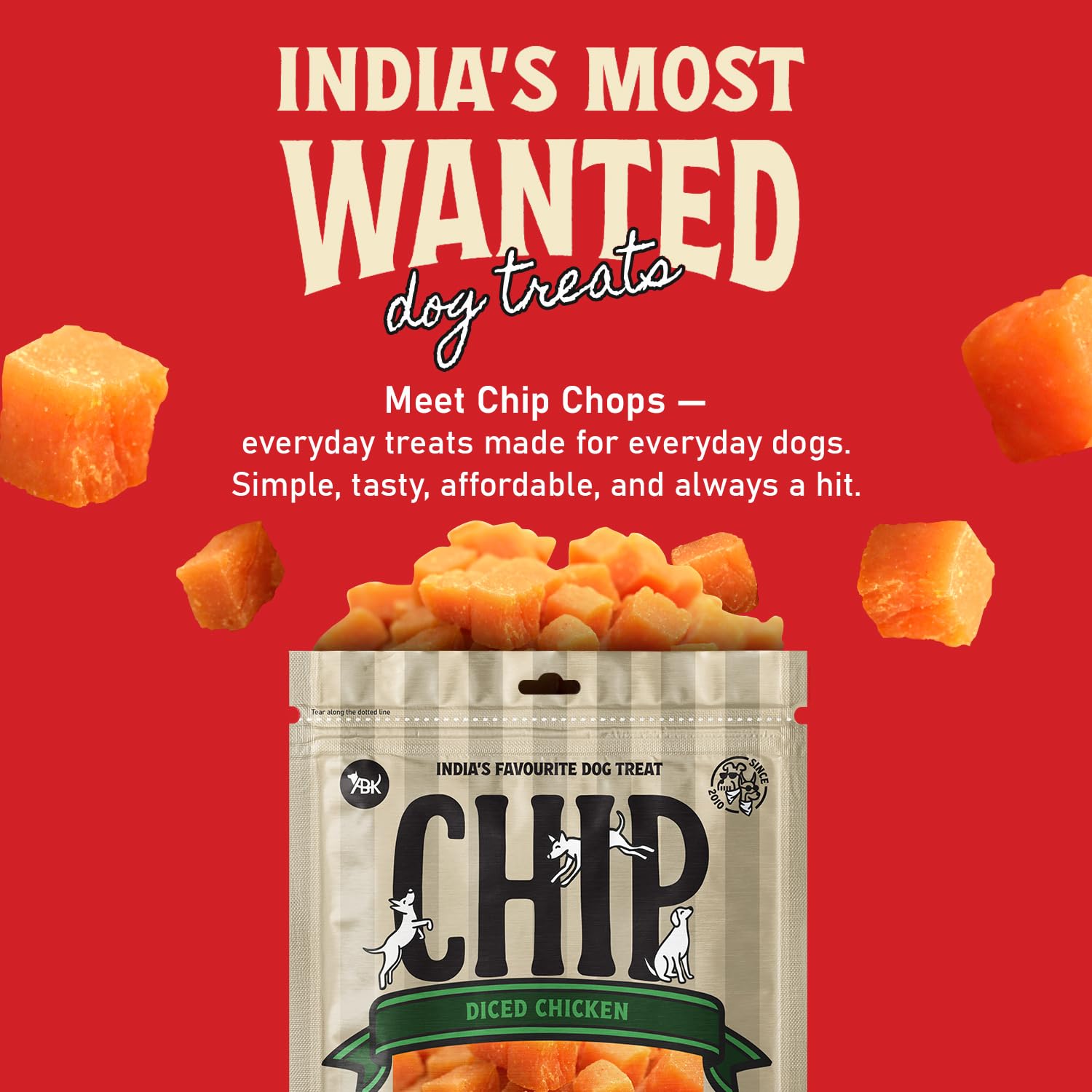 Chip Chops Diced Chicken Dog Treats High Protein Low Fat Healthy Dog Snacks Easily Digestible Nutritious Chicken Treats for All Breeds and Ages Training Reward Dog Food Supplement 70g Pack – view 2