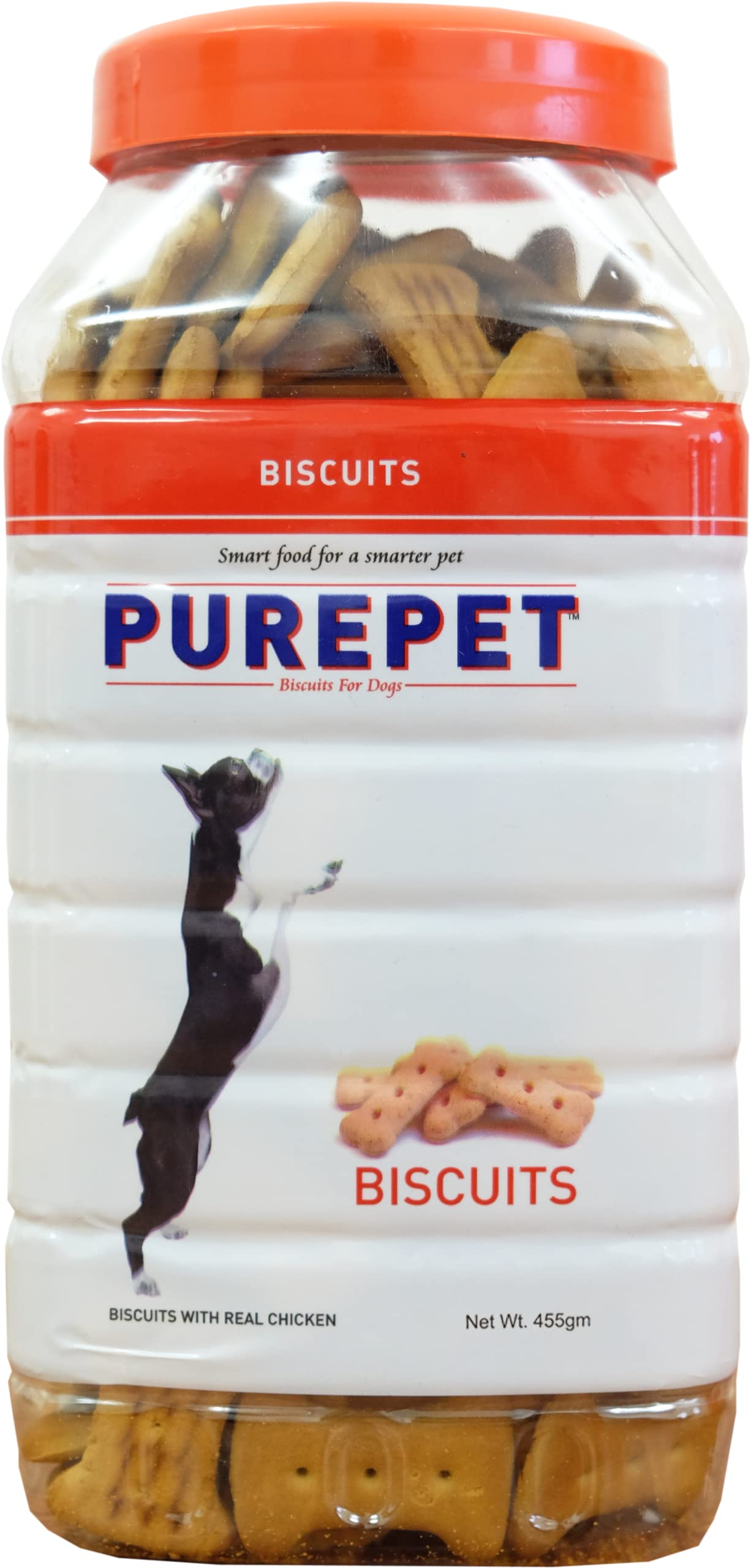 Bag of Purepet real chicken dog biscuits for dogs