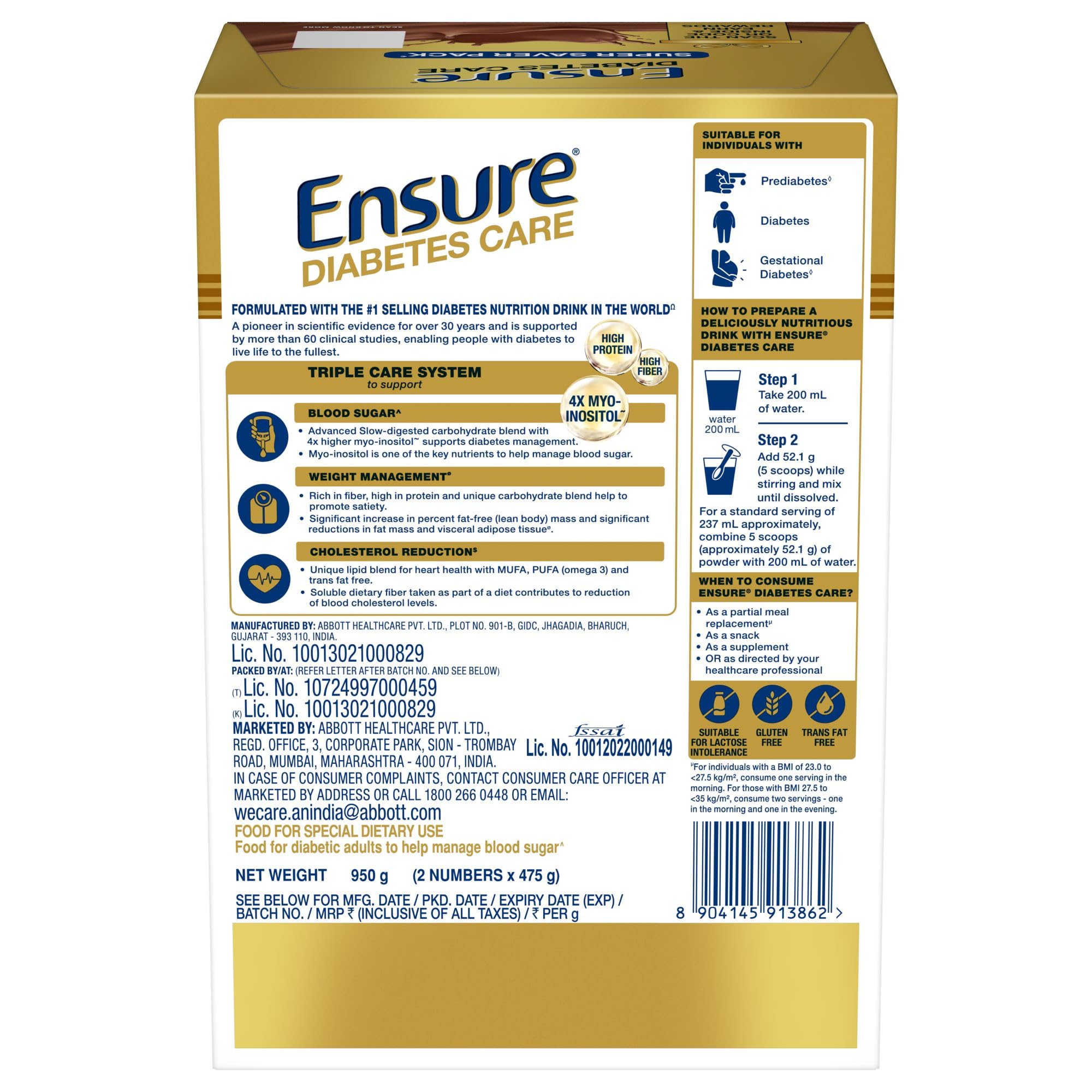 Ensure Diabetes Care Chocolate 950gm – view 4