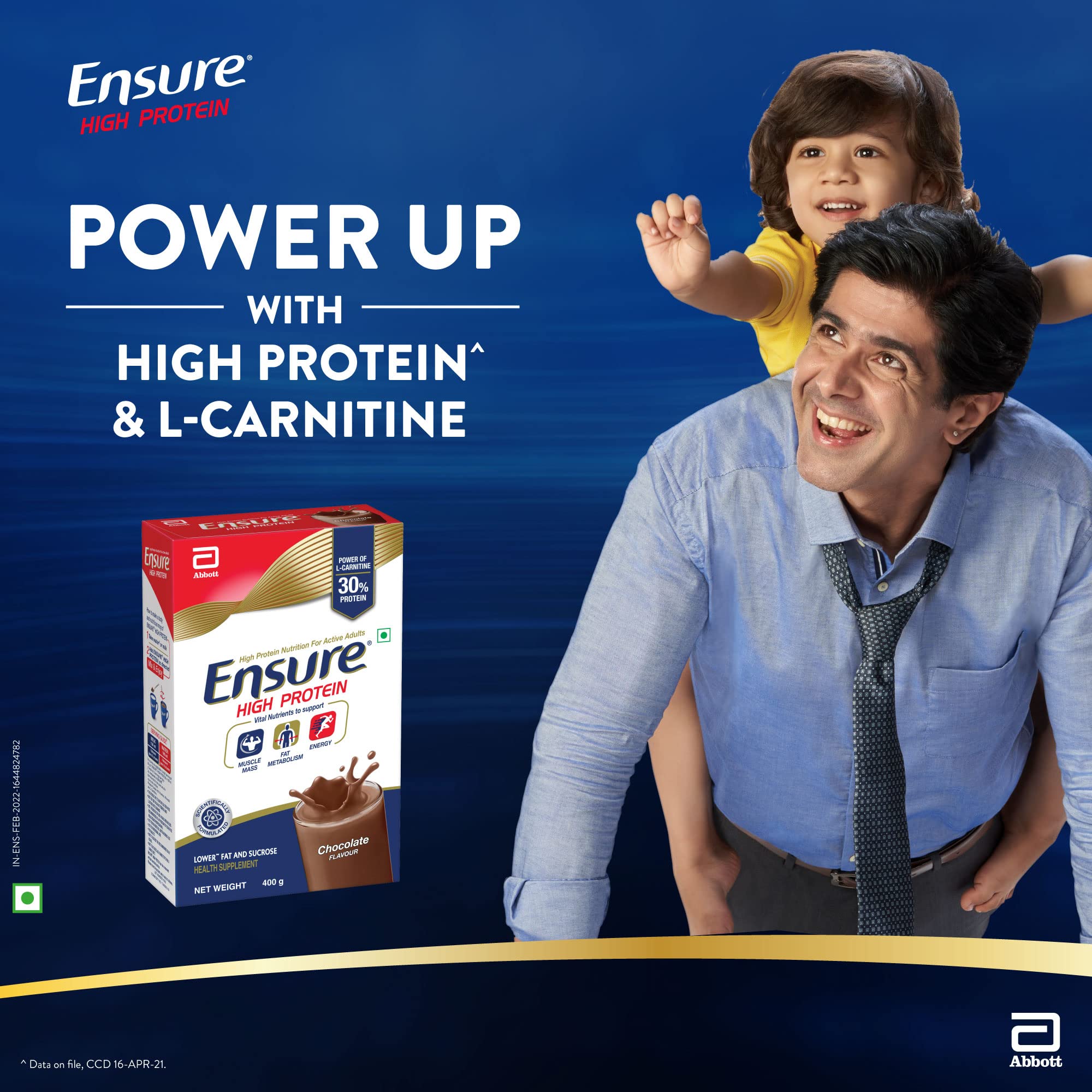 Ensure High Protein Drink for Physically Active Adults - Chocolate 400g (Pack of 1) – view 2