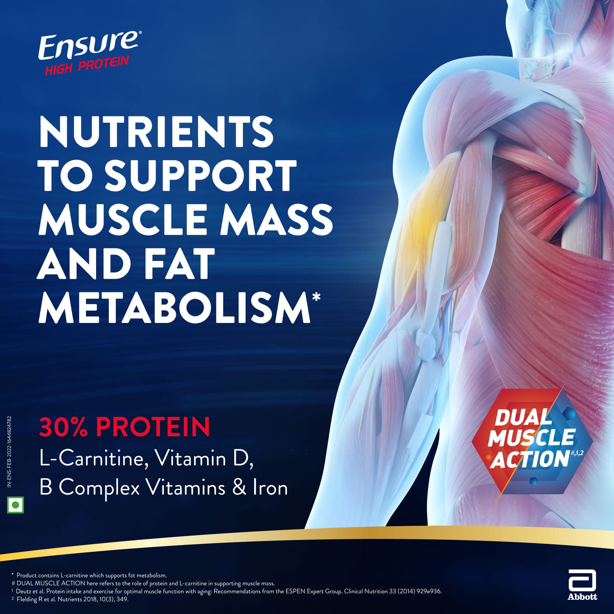Ensure High Protein Drink for Physically Active Adults - Chocolate 400g (Pack of 1) – view 3