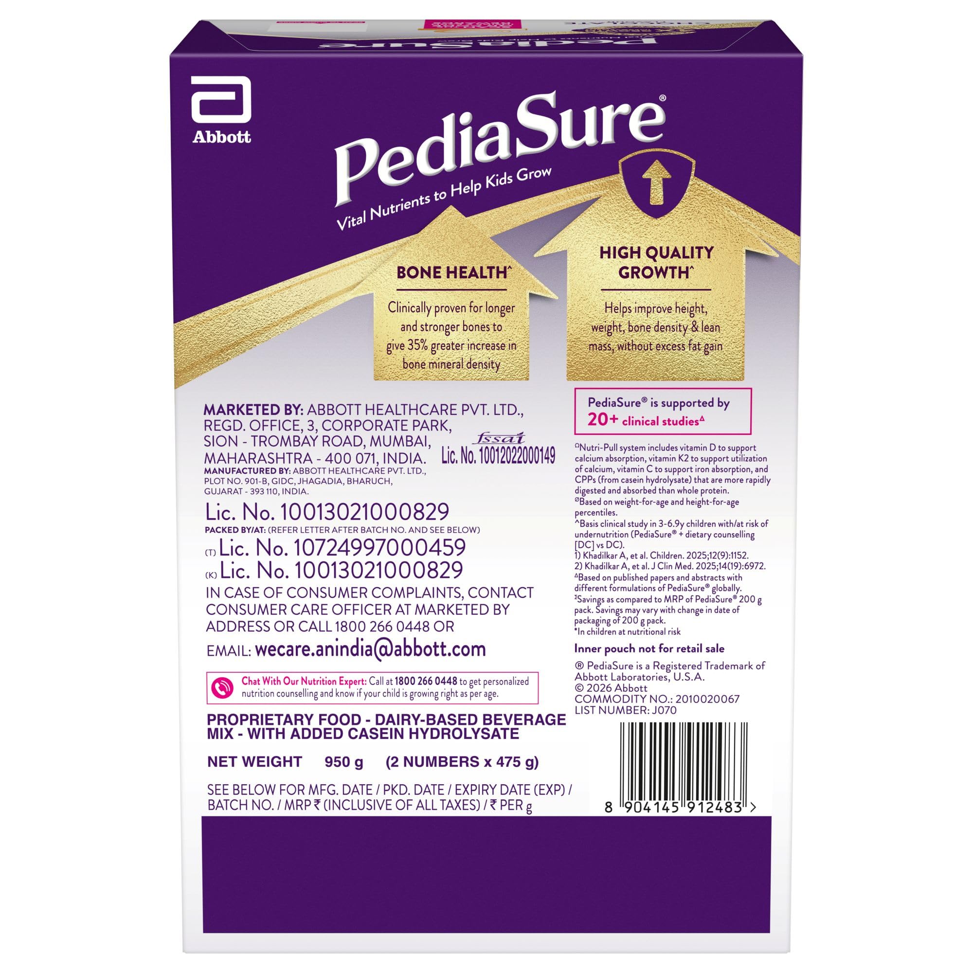 Pediasure Nutritional Drink Powder 950 gm, Chocolate, Scientifically Designed Nutrition for Supporting Kids Growth – view 4