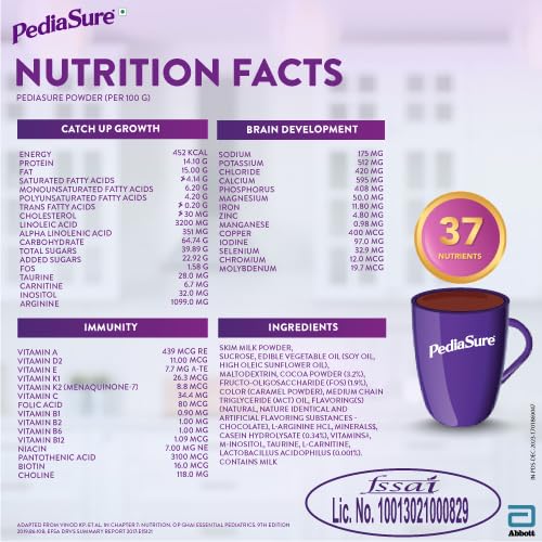 Pediasure Nutritional Drink Powder 1.9 kg, Chocolate, Scientifically Designed Nutrition for Supporting Kids Growth – view 2