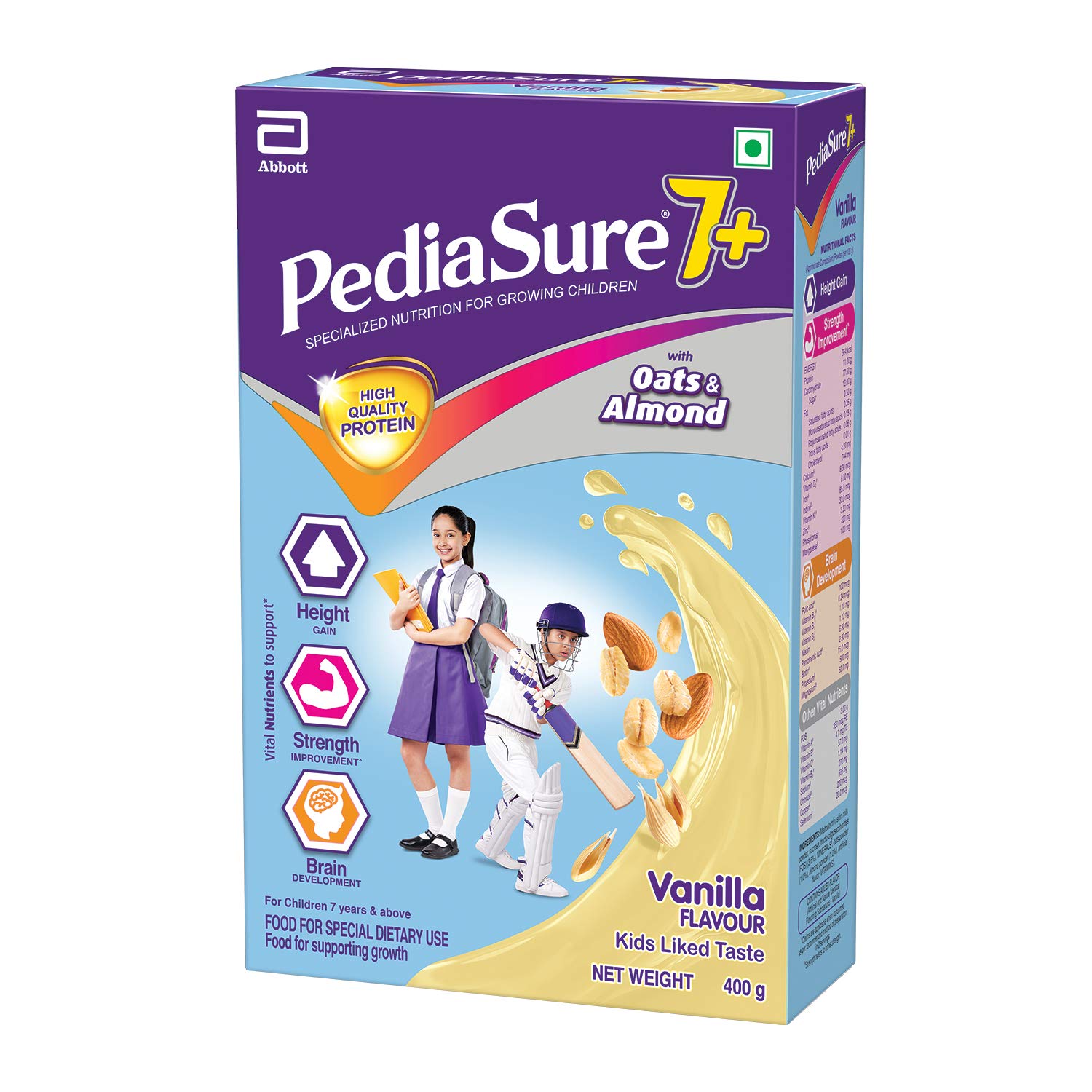 Pediasure 7+ Specialized Nutrition Drink Powder 400 grams,Vanilla Delight Flavour,Scientifically Designed Nutrition for Growing Children,Supports Height Gain,Muscle Strength &Brain Development – view 6