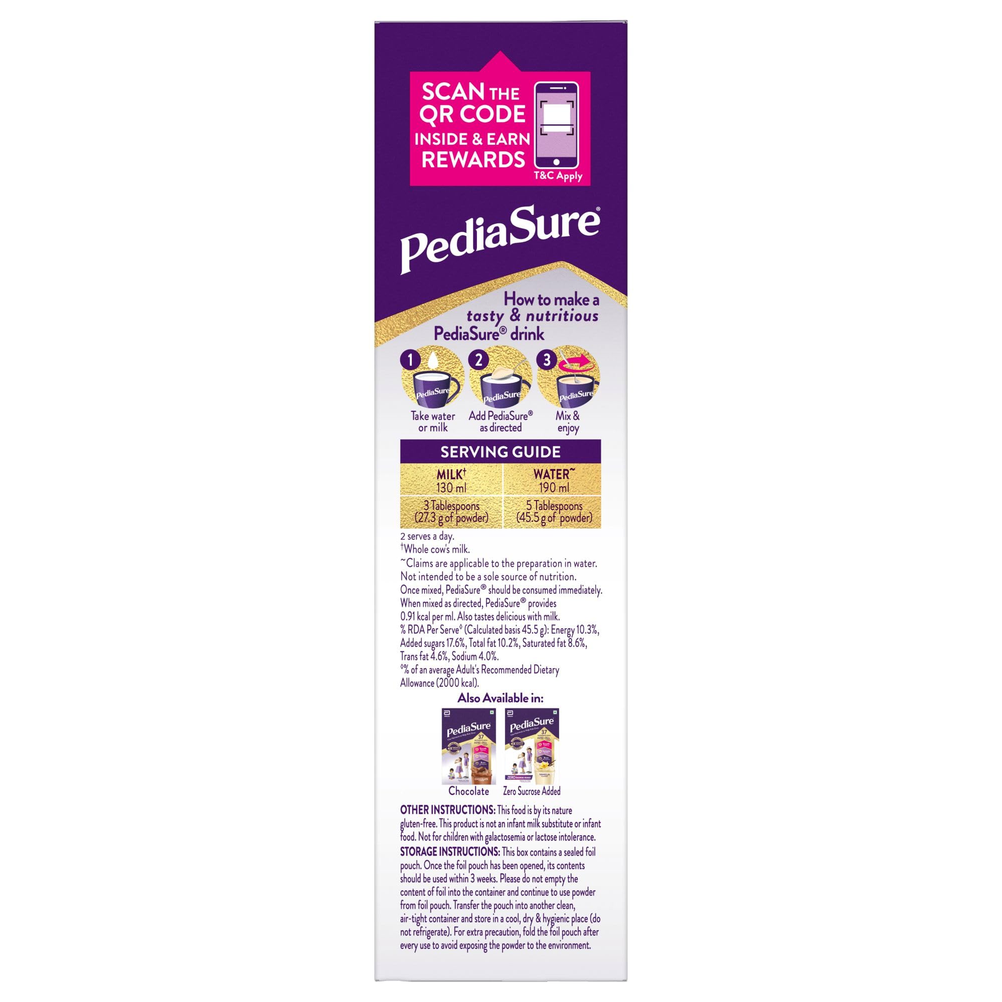 Pediasure Nutritional Drink Powder, Vanilla, Scientifically Designed Nutrition for Supporting Kids Growth 375 gm – view 6