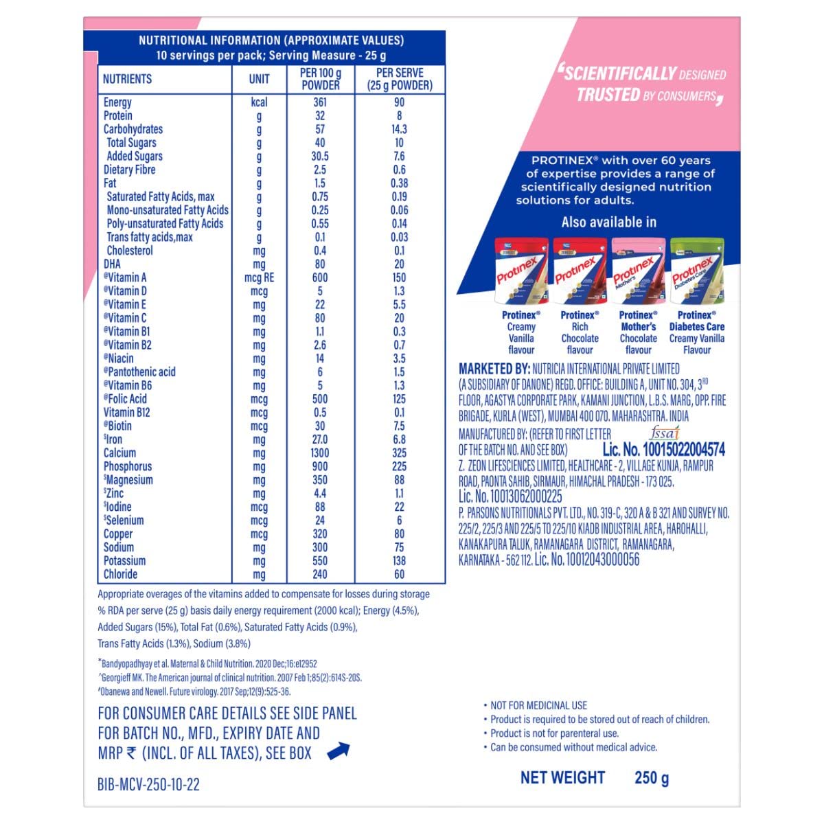 Protinex Mother's Nutritional Mix - (Vanilla Flavor, 200 Gm/250 Gm, BIB) with 24 Vital Nutrients to Support Healthy Birth Weight, Brain Development & Immunity[weight may vary] – view 4