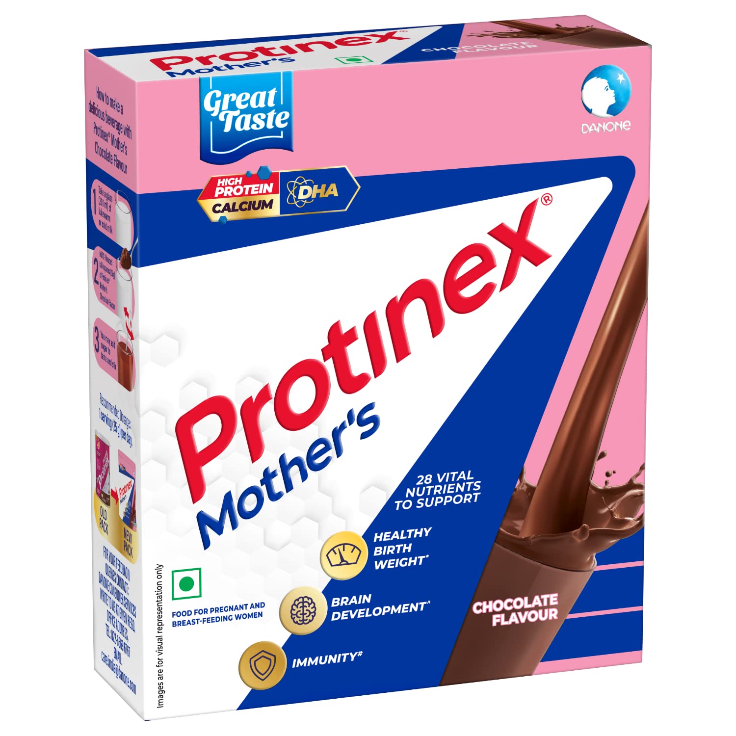 Protinex Mother's Nutritional Mix - (Chocolate Flavor, 200 Gms, BIB) with 28 Vital Nutrients to Support Healthy Birth Weight, Brain Development & Immunity – view 3