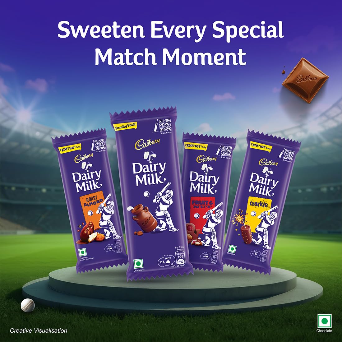 Cadbury Dairy Milk Maha Cricket Pack Chocolate Bars, 46 g, Pack of 15 – view 8