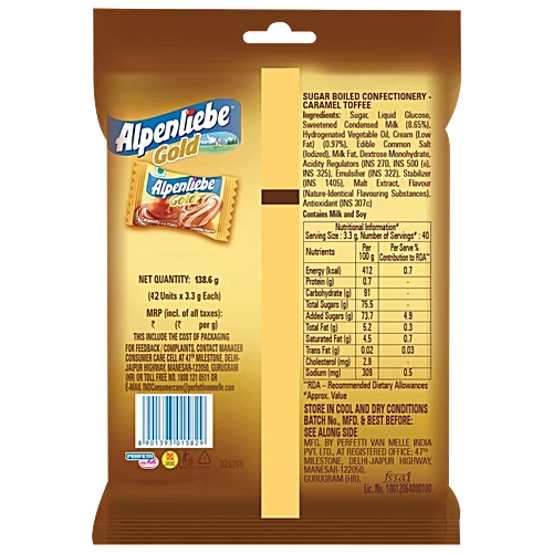 Alpenliebe Gold Caramel Candies (42 Piecces) – view 2